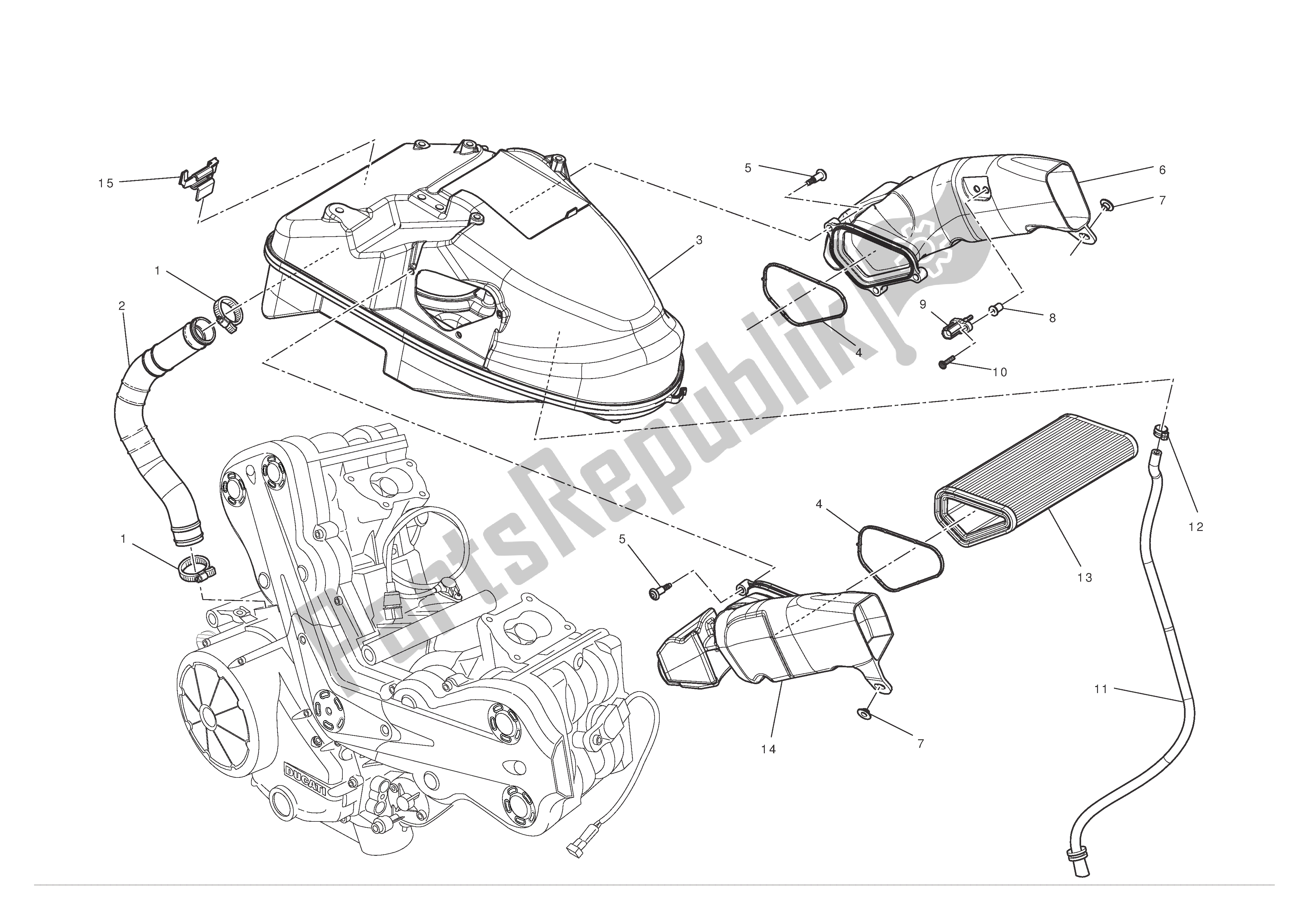 Todas las partes para Toma De Aire - Respiradero De Aceite de Ducati Diavel 1200 2012