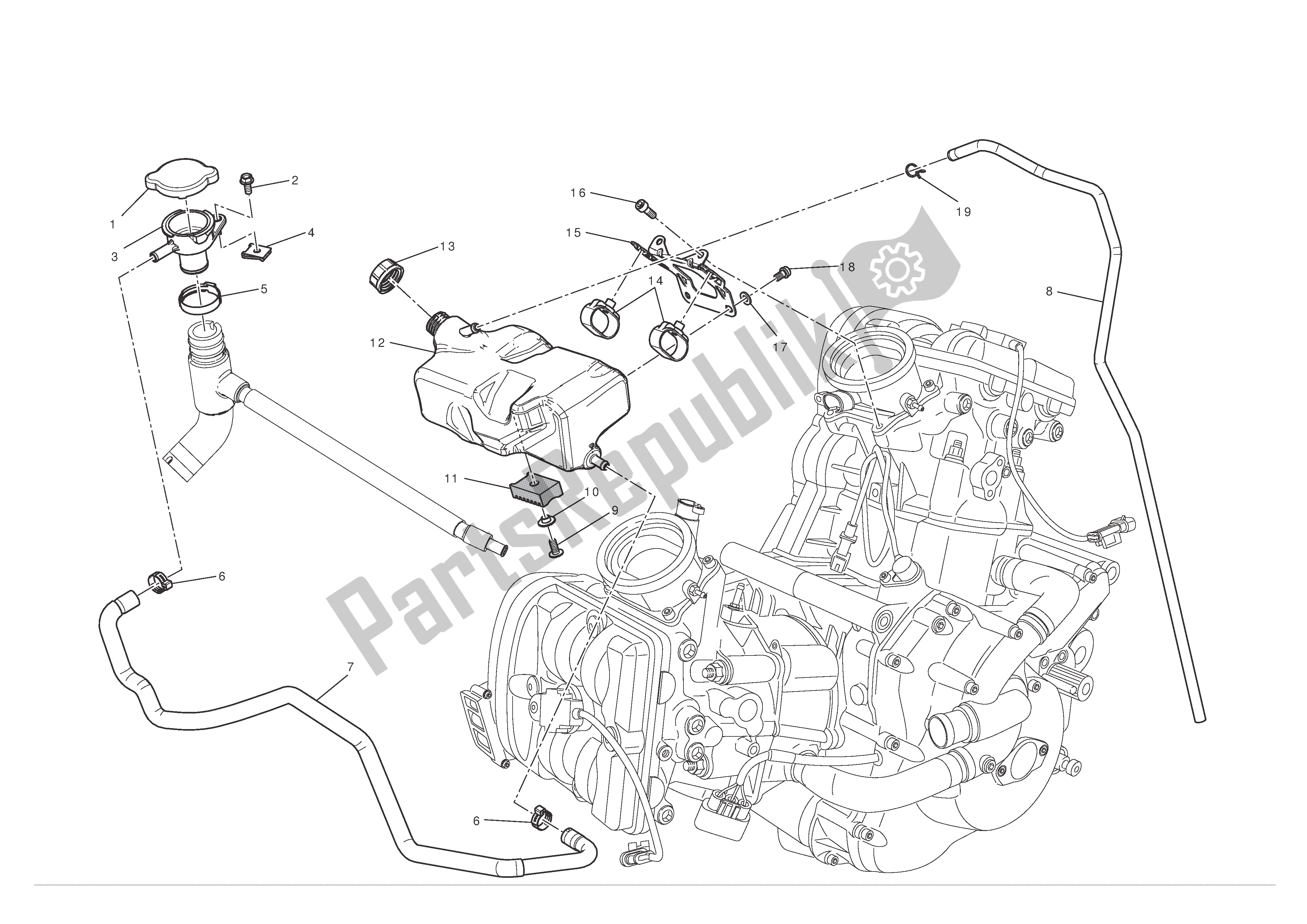Tutte le parti per il Vaso Di Espansione del Ducati Diavel 1200 2012