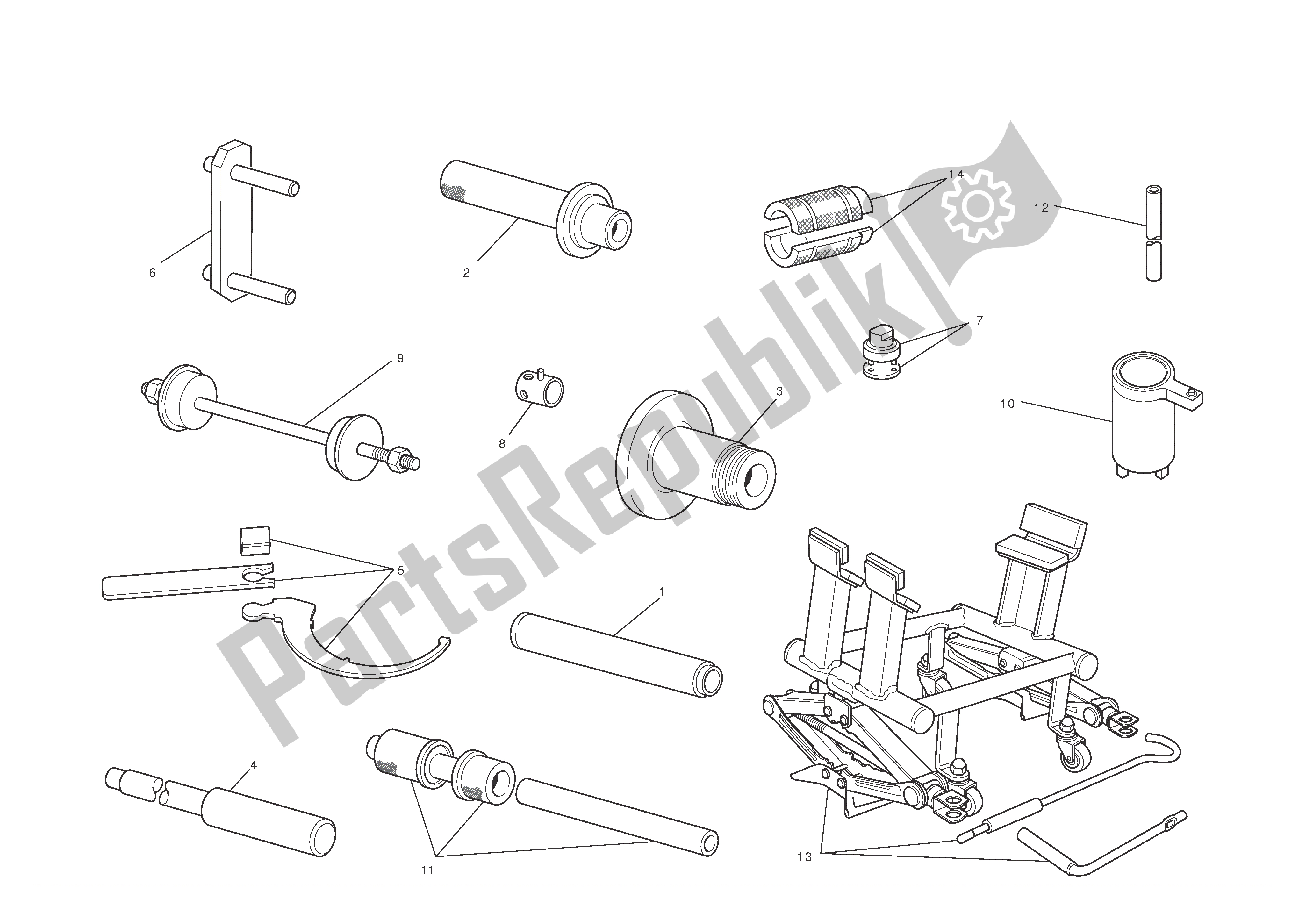 Tutte le parti per il Strumenti Di Servizio Di Officina del Ducati Diavel 1200 2012