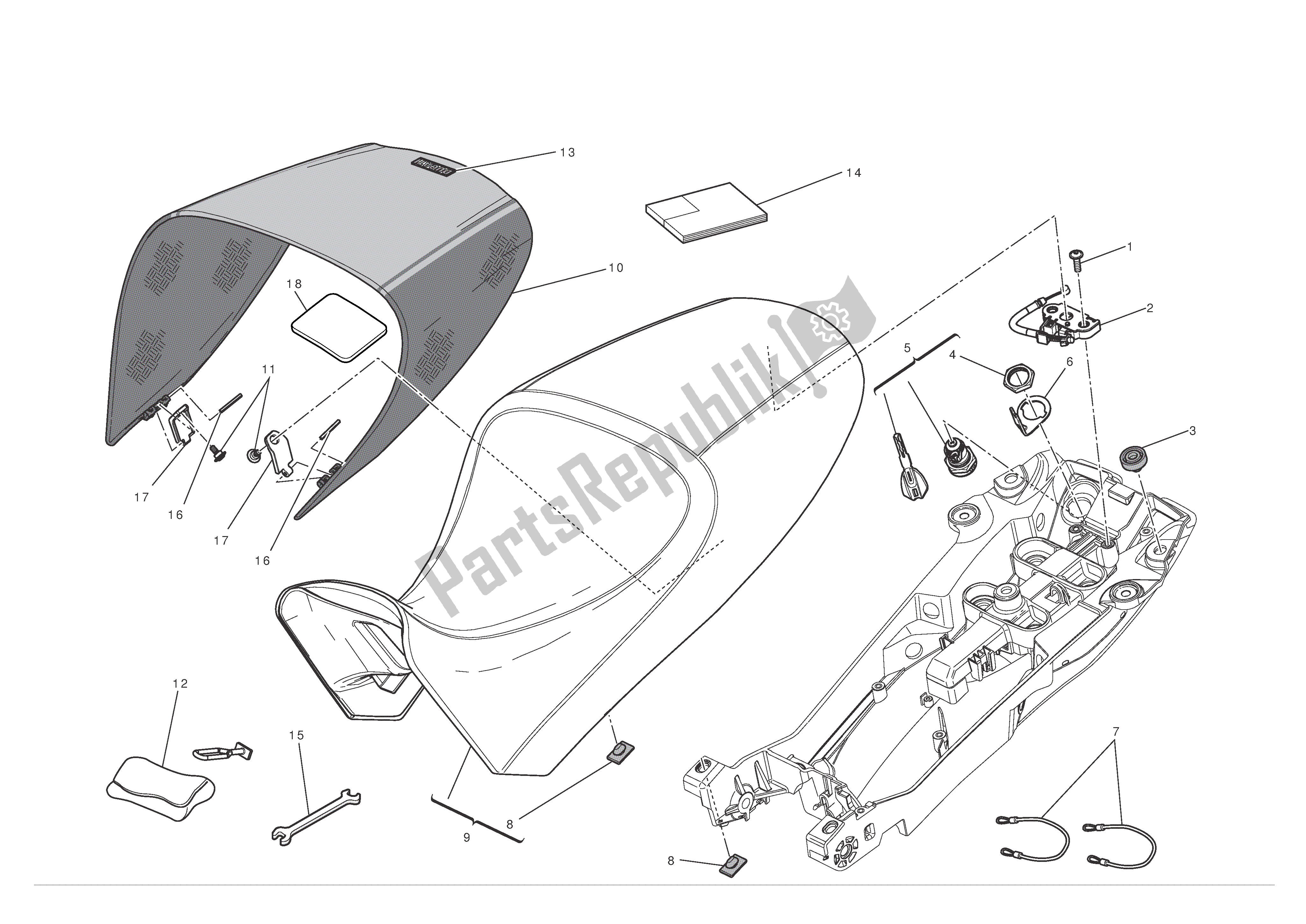 Tutte le parti per il Posto A Sedere del Ducati Diavel 1200 2012