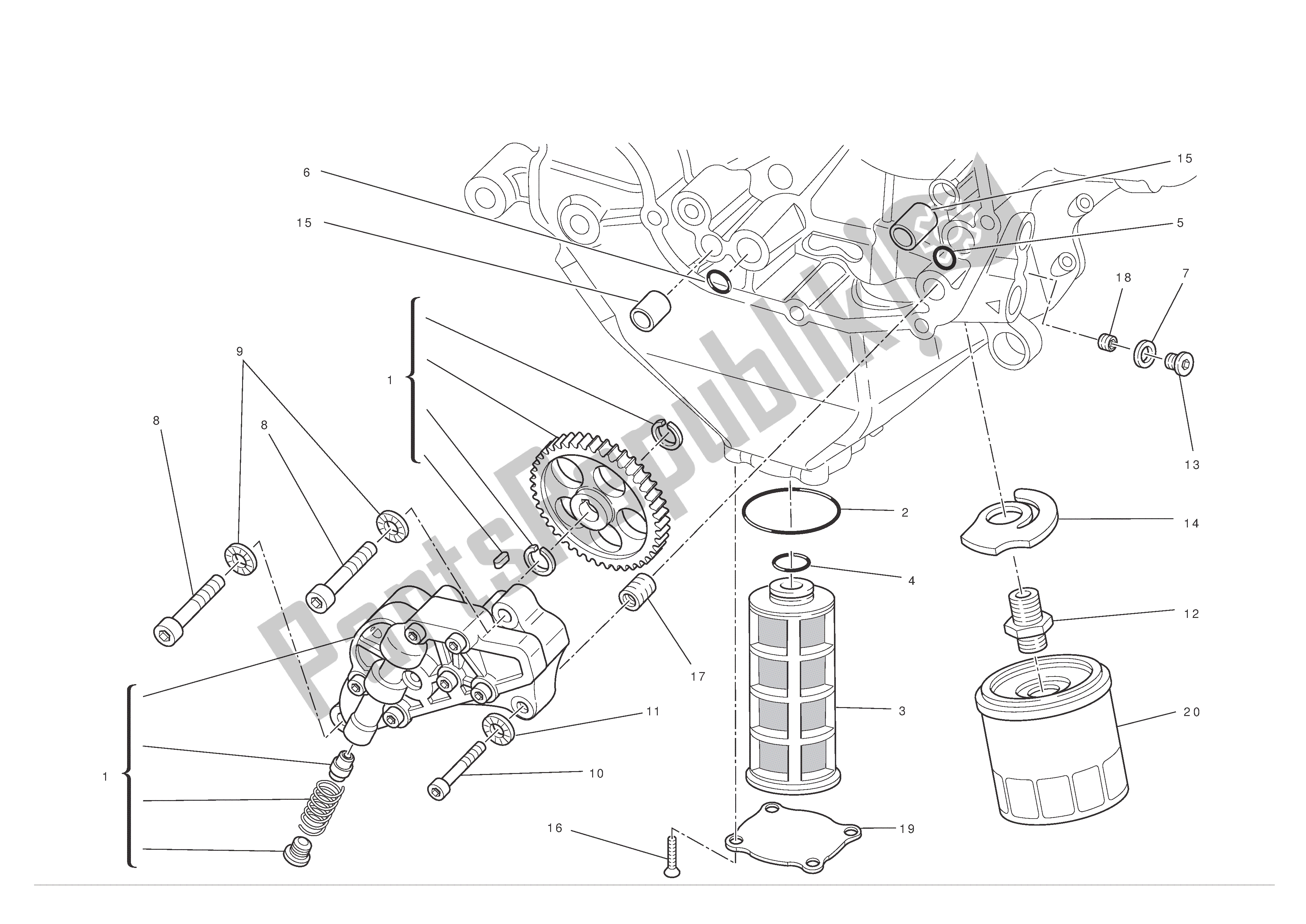 Tutte le parti per il Filtri E Pompa Dell'olio del Ducati Diavel 1200 2012