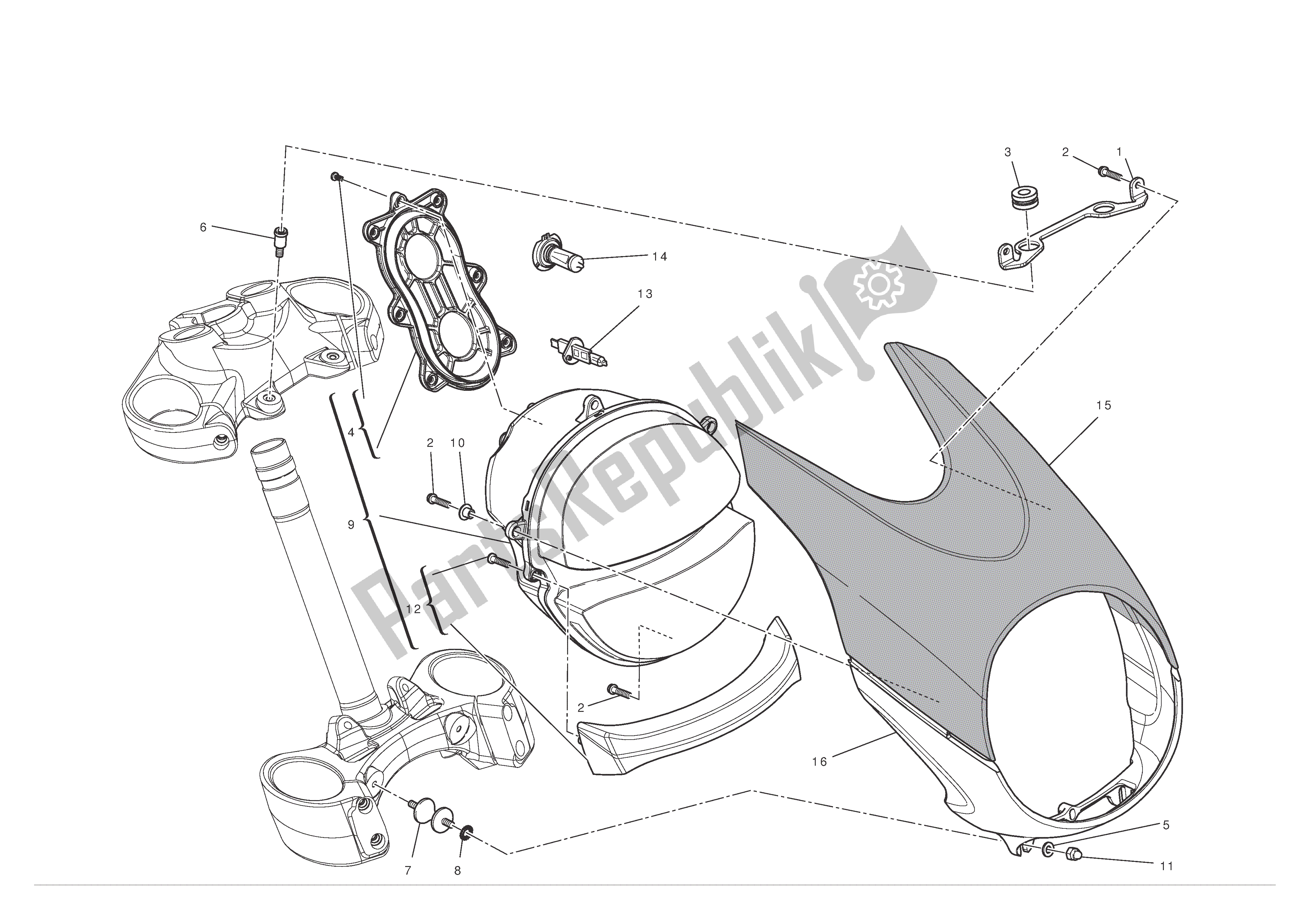 Tutte le parti per il Faro del Ducati Diavel 1200 2012