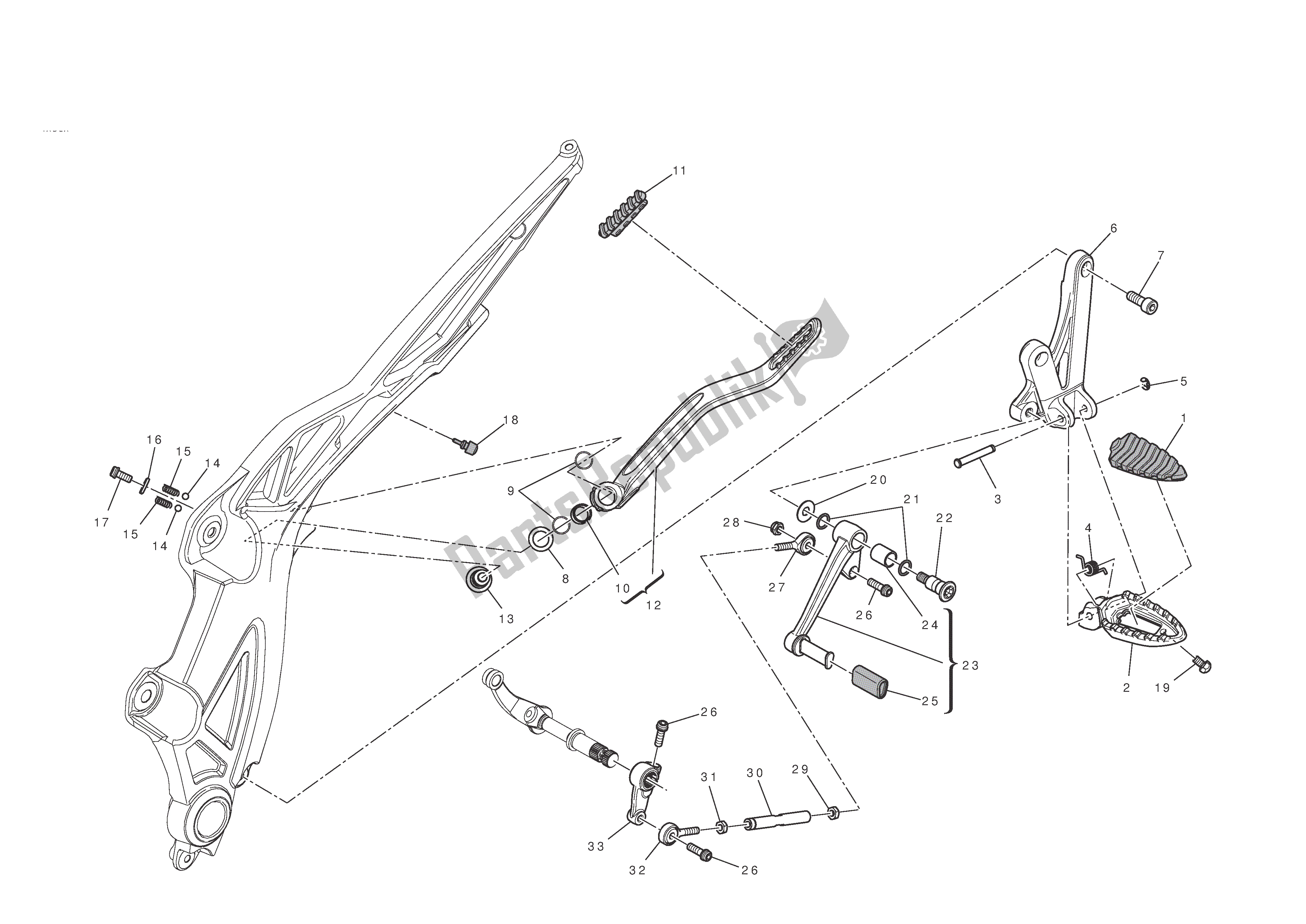 Todas las partes para L. H. Reposapiés de Ducati Diavel 1200 2011