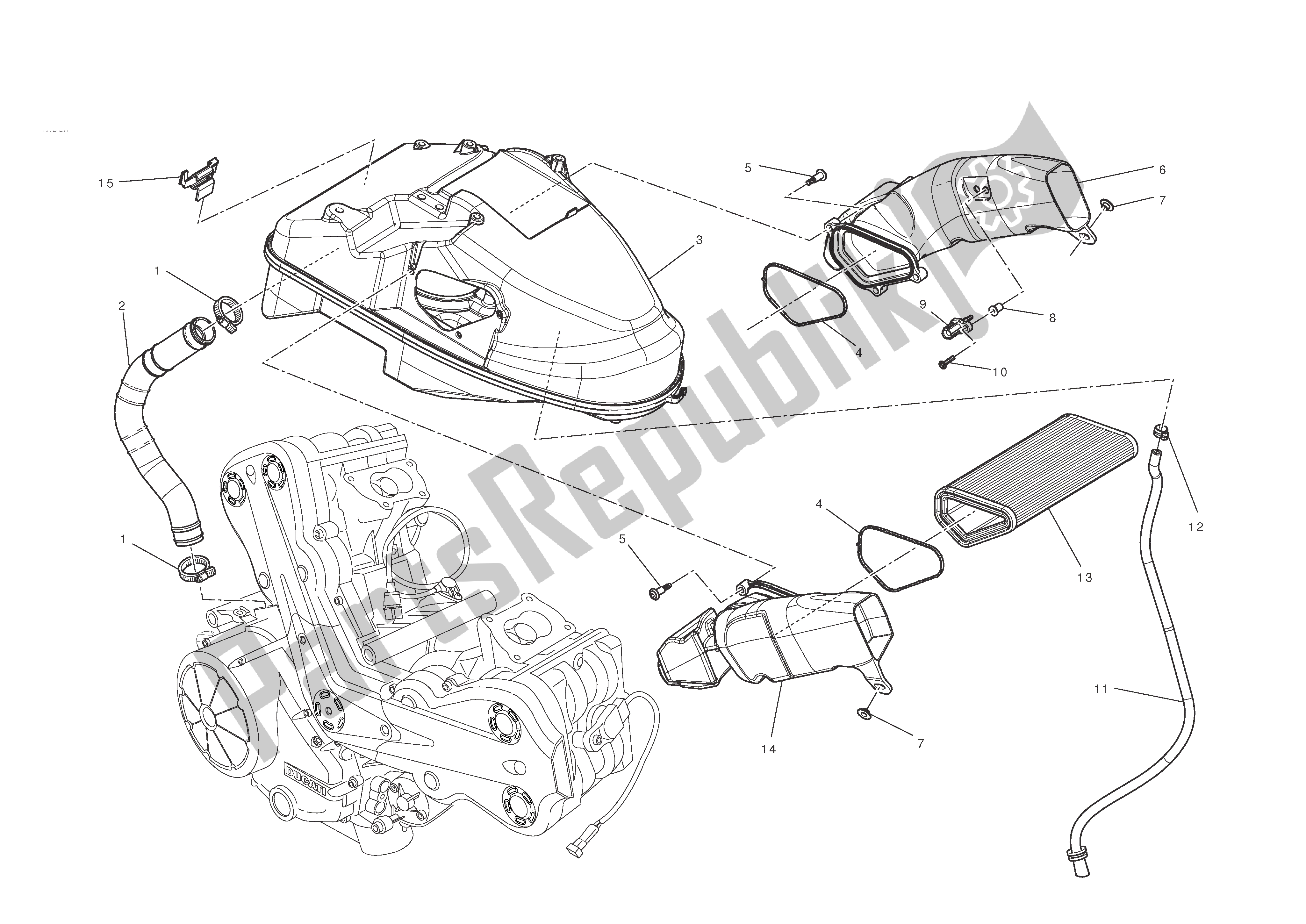 Todas las partes para Toma De Aire - Respiradero De Aceite de Ducati Diavel 1200 2011