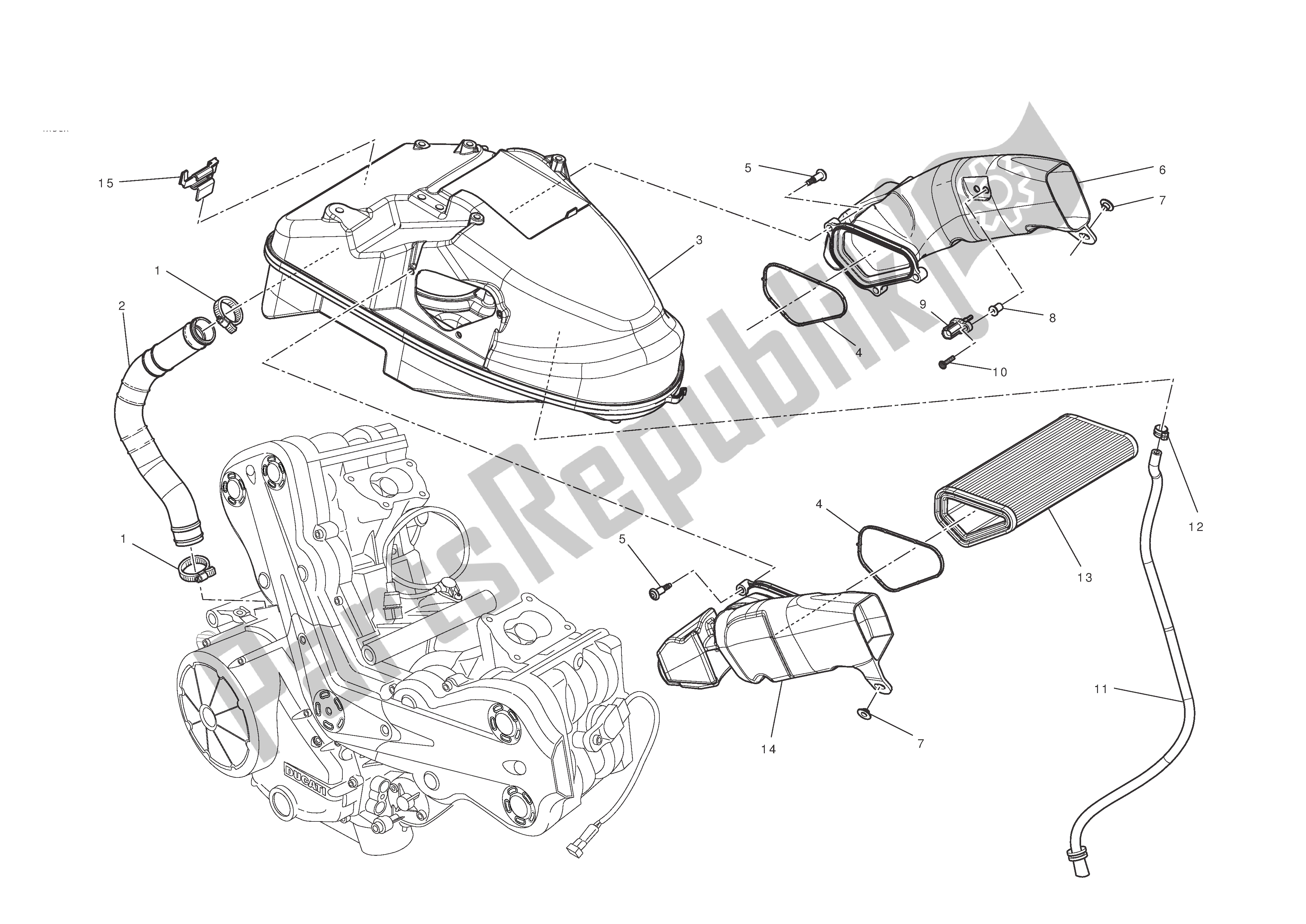 Tutte le parti per il Presa D'aria - Sfiato Olio del Ducati Diavel 1200 2011