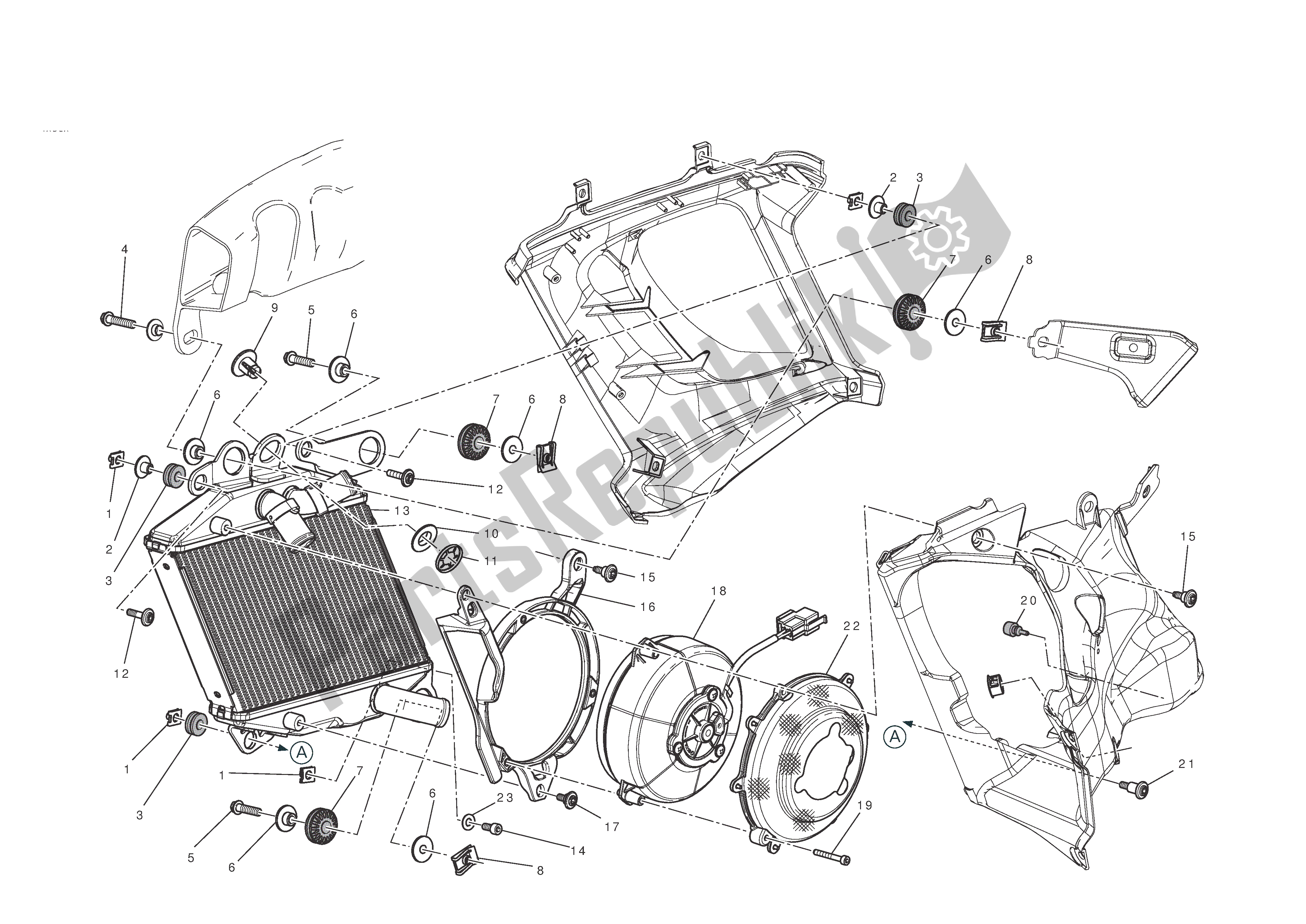 Todas las partes para Radiador (derecha) de Ducati Diavel 1200 2011