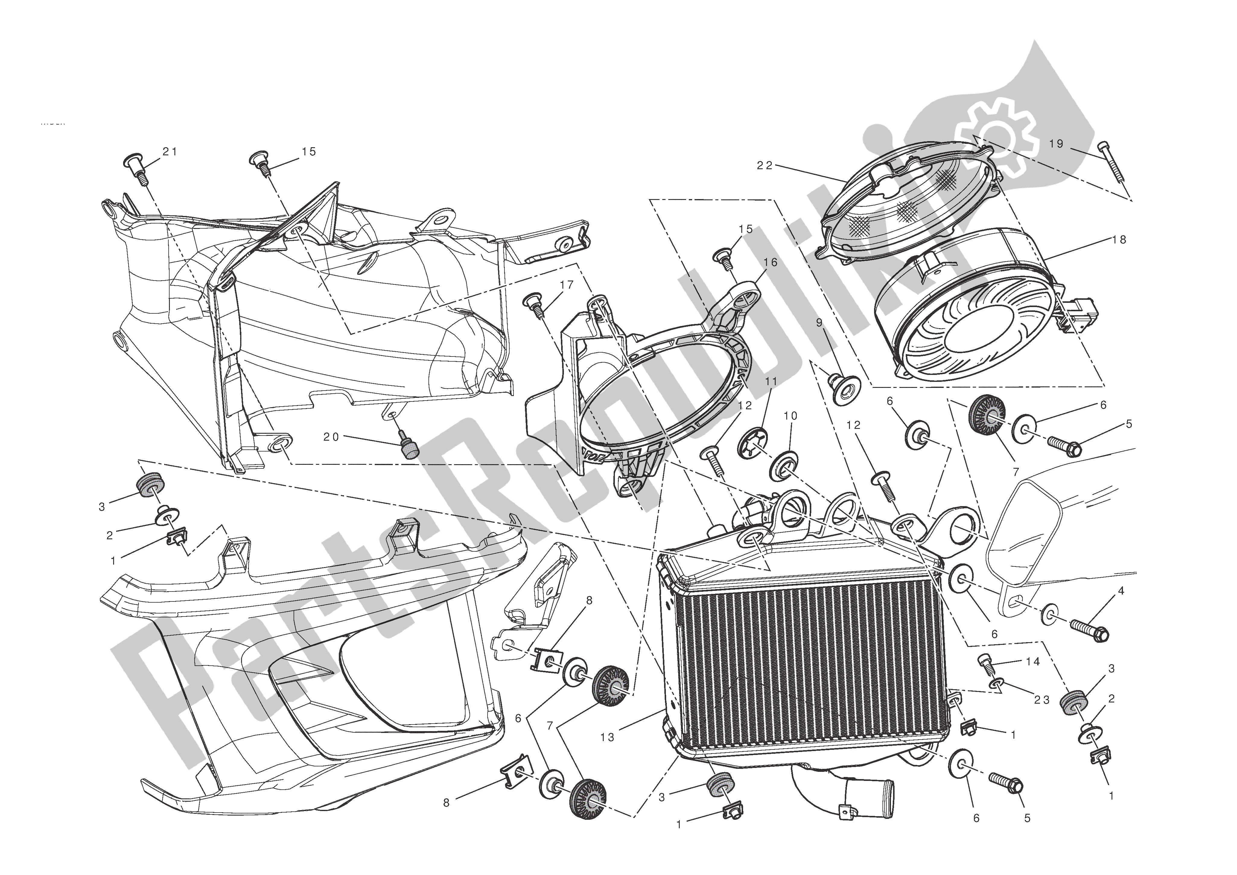 Todas las partes para Radiador (izquierda) de Ducati Diavel 1200 2011