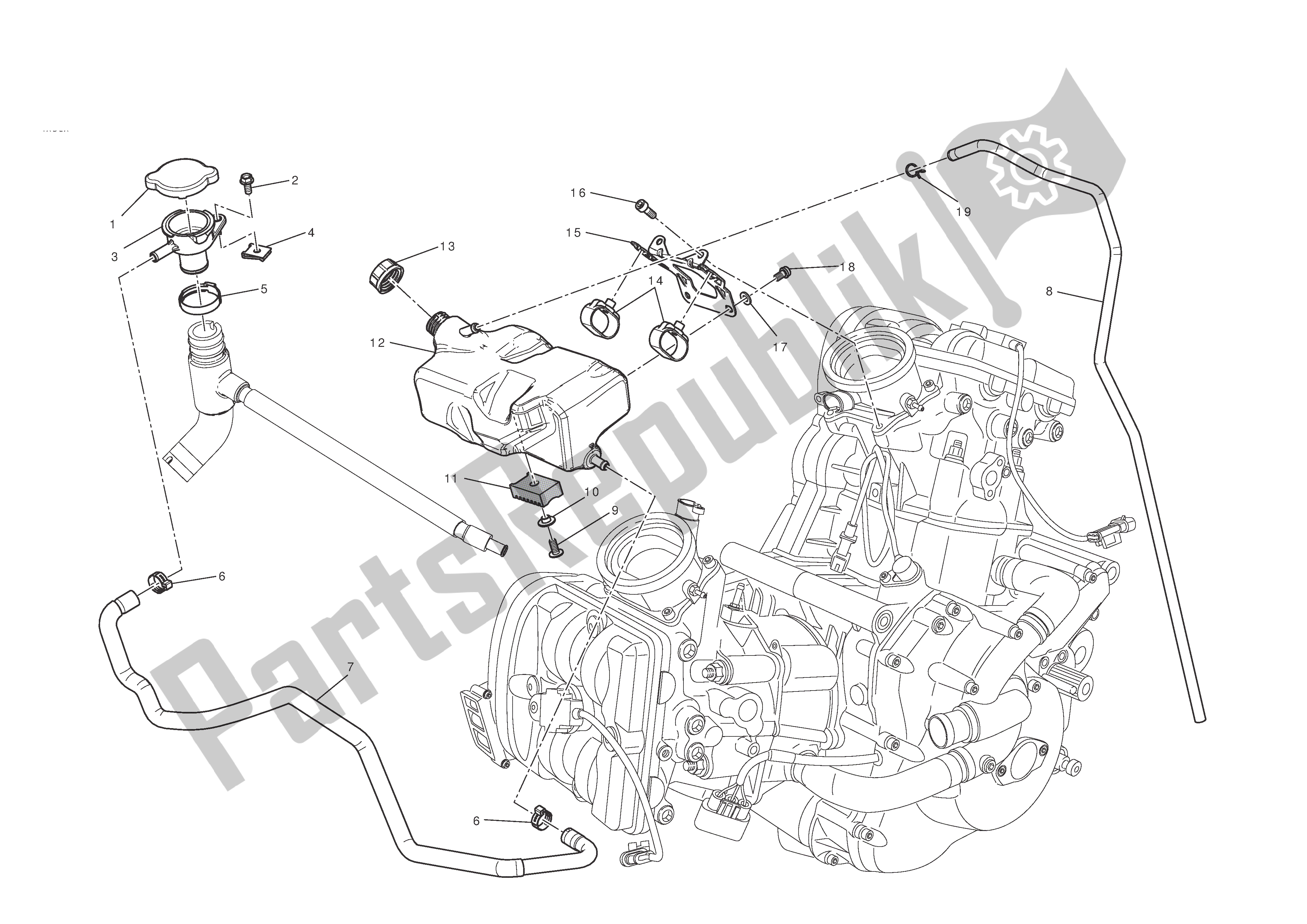 Todas las partes para Tanque De Expansión de Ducati Diavel 1200 2011