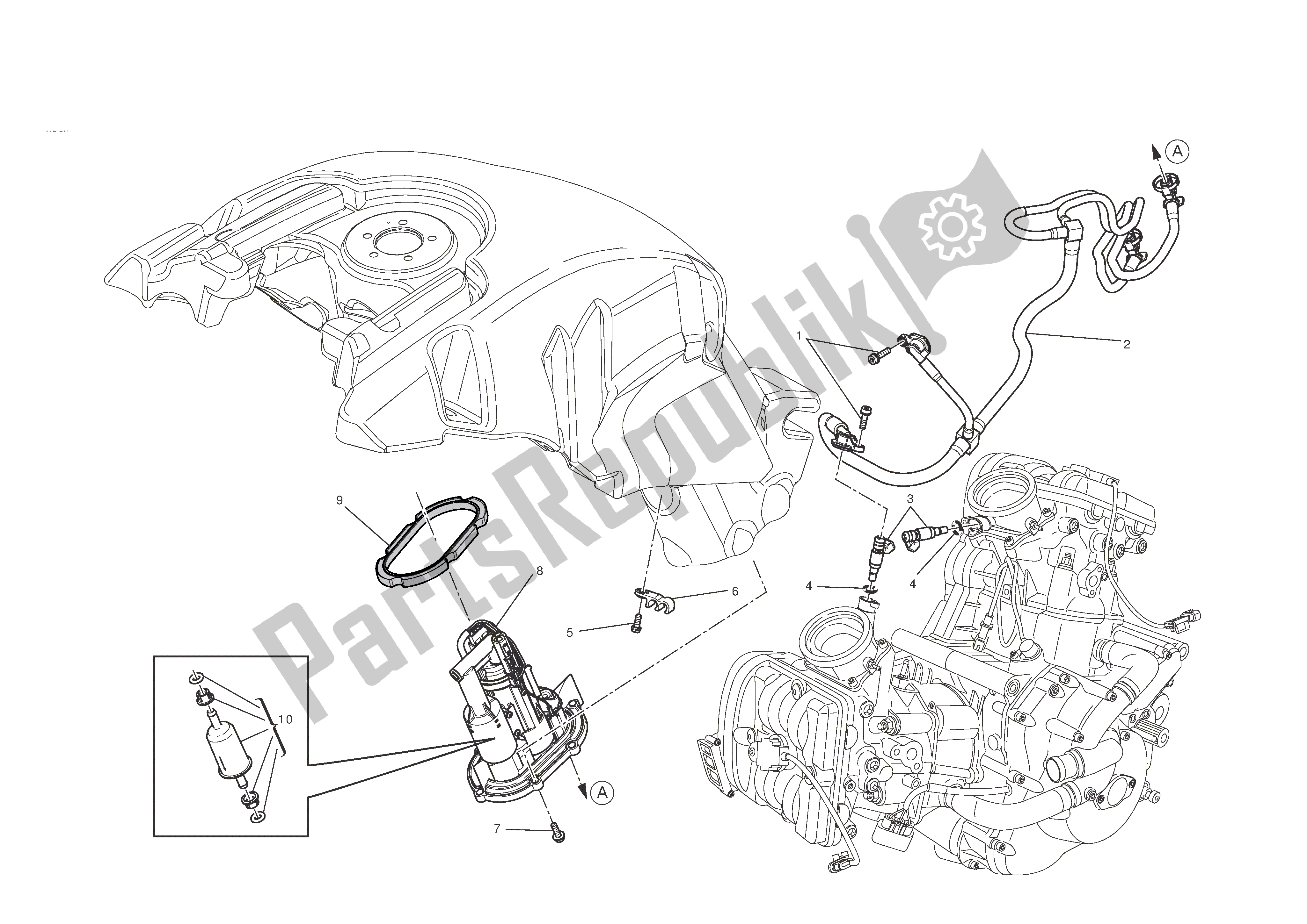 Todas las partes para Sistema De Combustible de Ducati Diavel 1200 2011