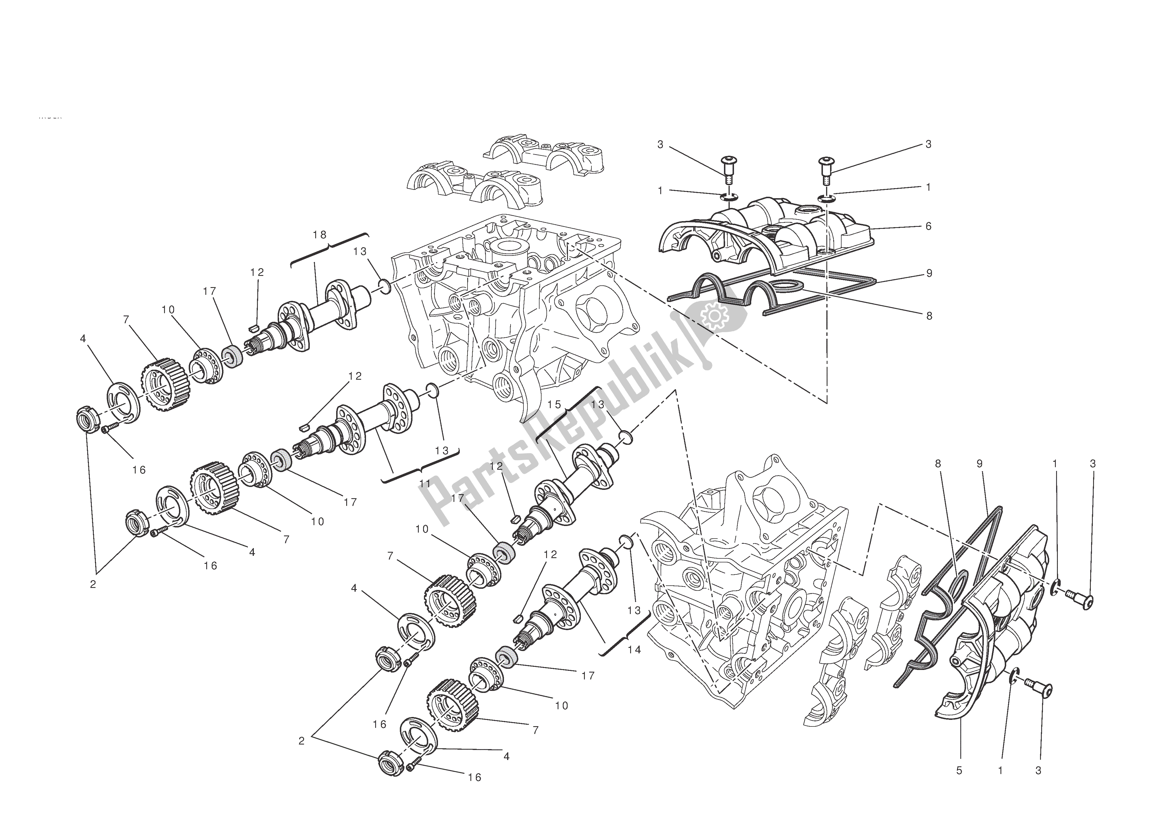 Tutte le parti per il Testata: Timingsystem del Ducati Diavel 1200 2011