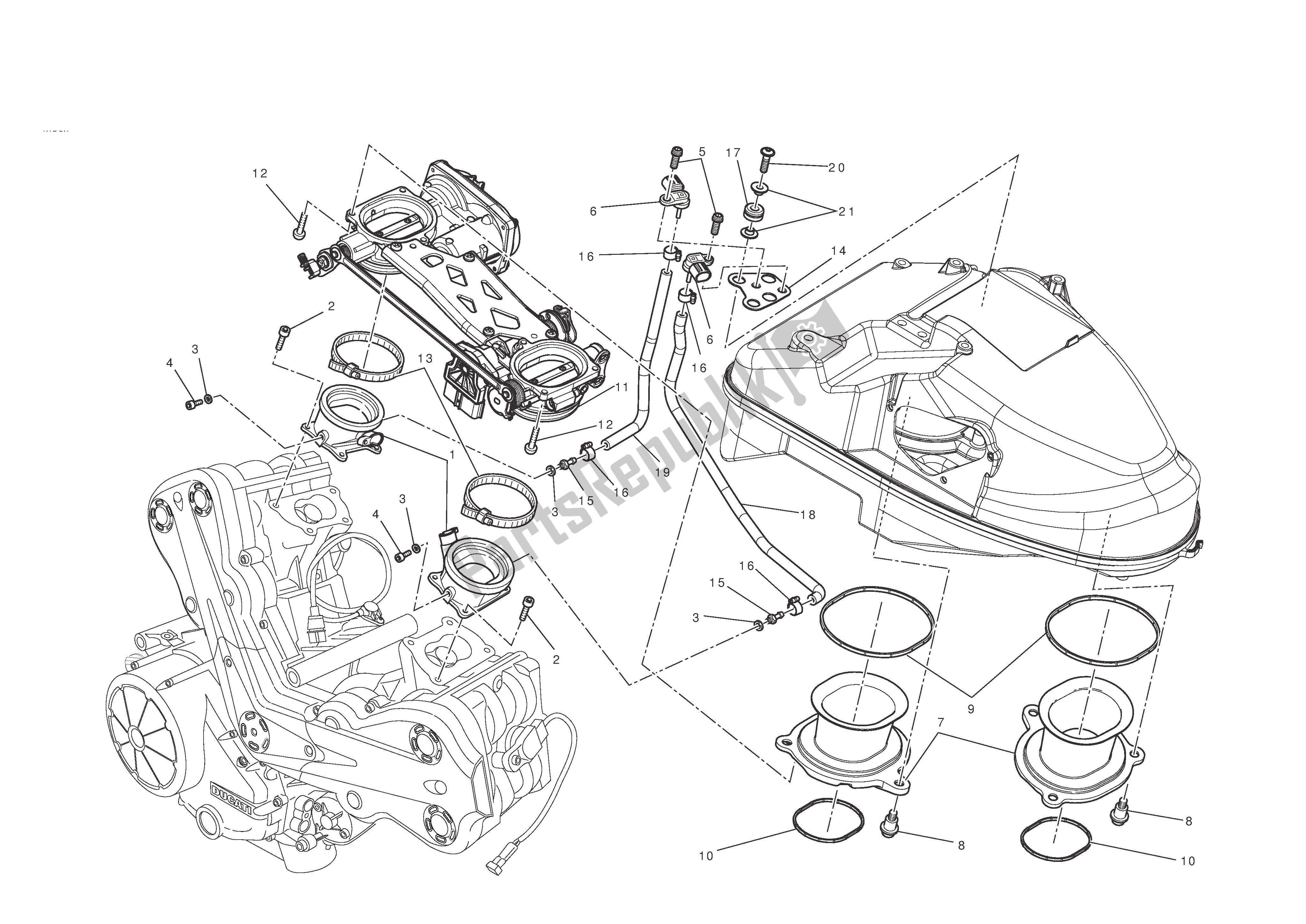 Todas las partes para Cuerpo Del Acelerador de Ducati Diavel 1200 2011