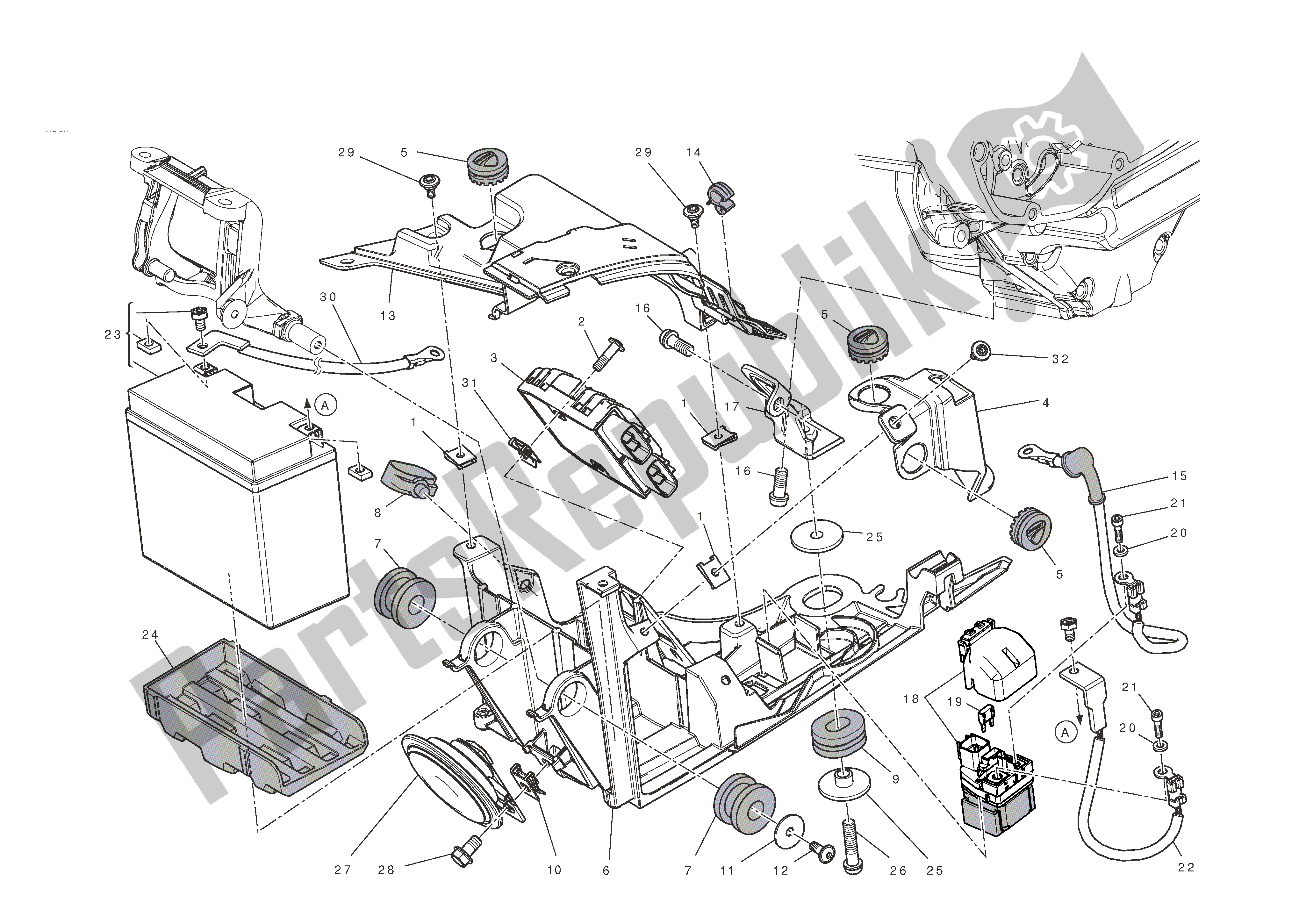 Todas las partes para Soporte De Batería de Ducati Diavel 1200 2011