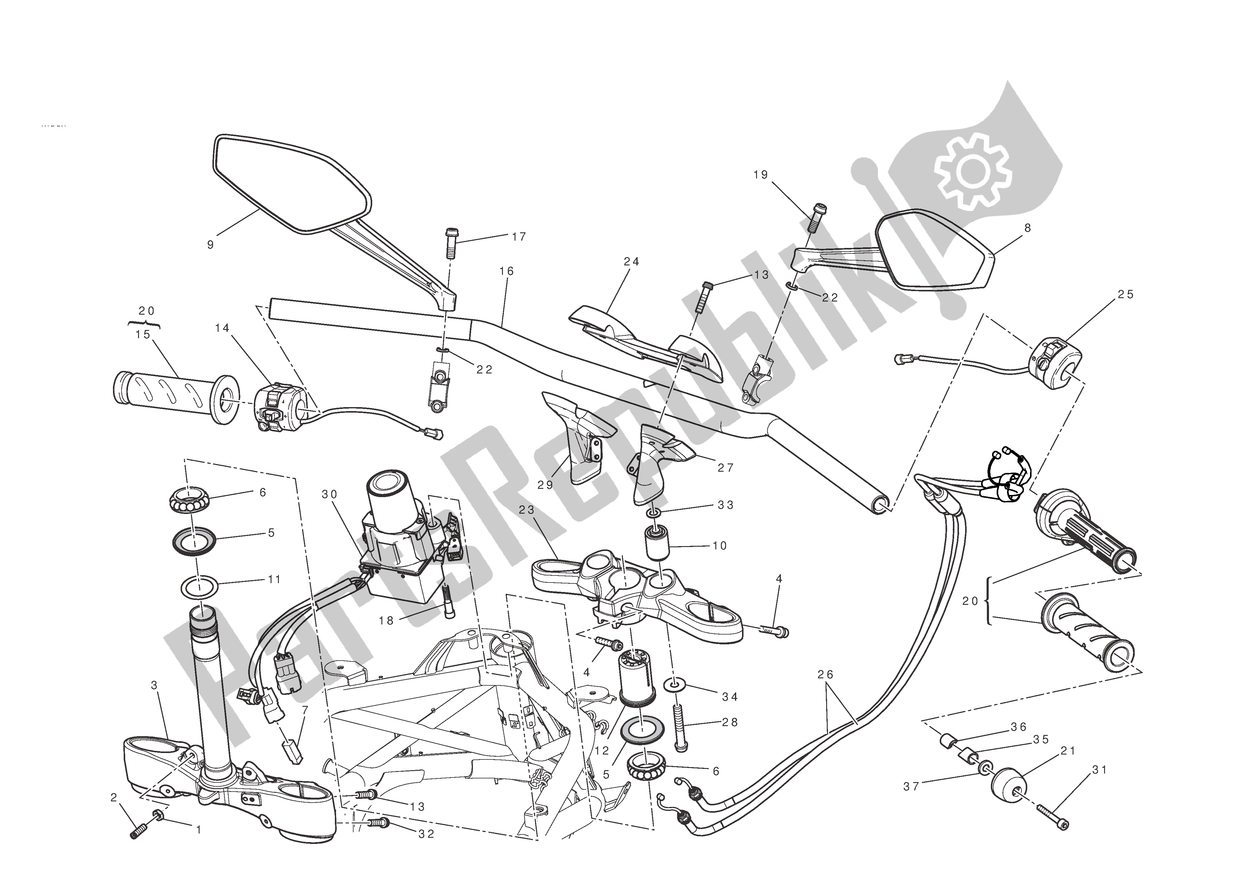 Todas las partes para Manillar Y Controles de Ducati Diavel 1200 2011