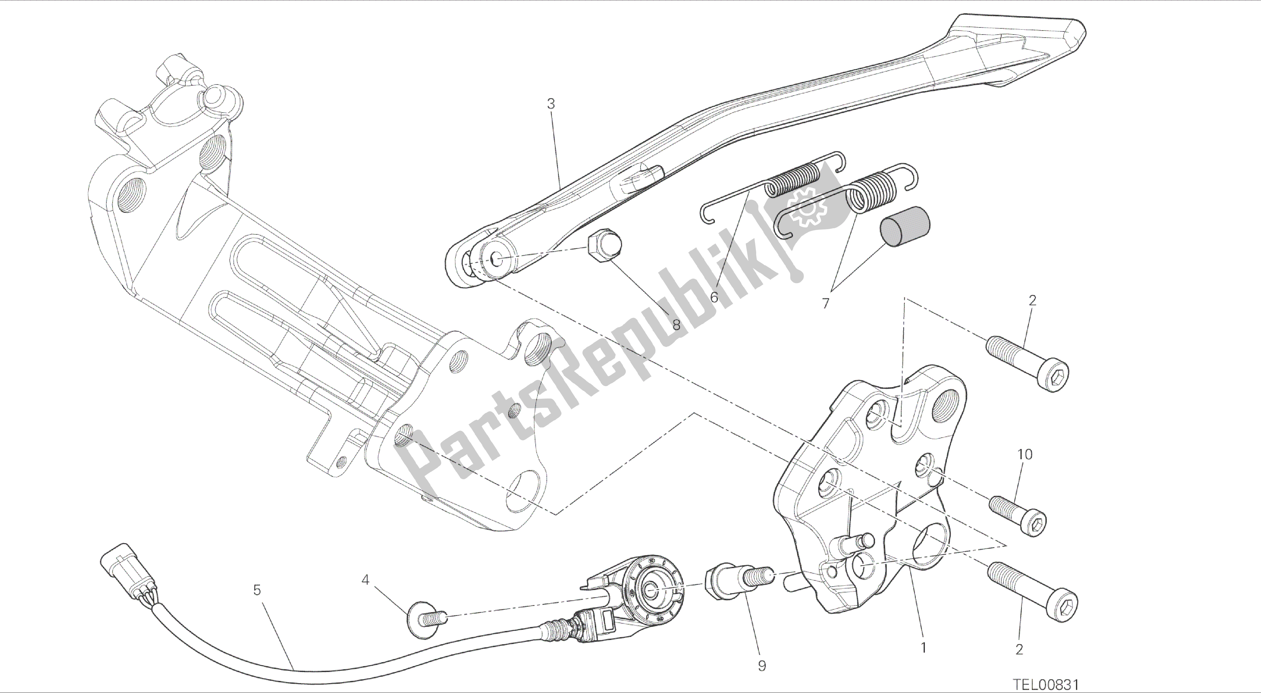 Todas las partes para Dibujo 22a - Bastidor De Grupo De Soporte Lateral [mod: Dvlc] de Ducati Diavel Carbon 1200 2016