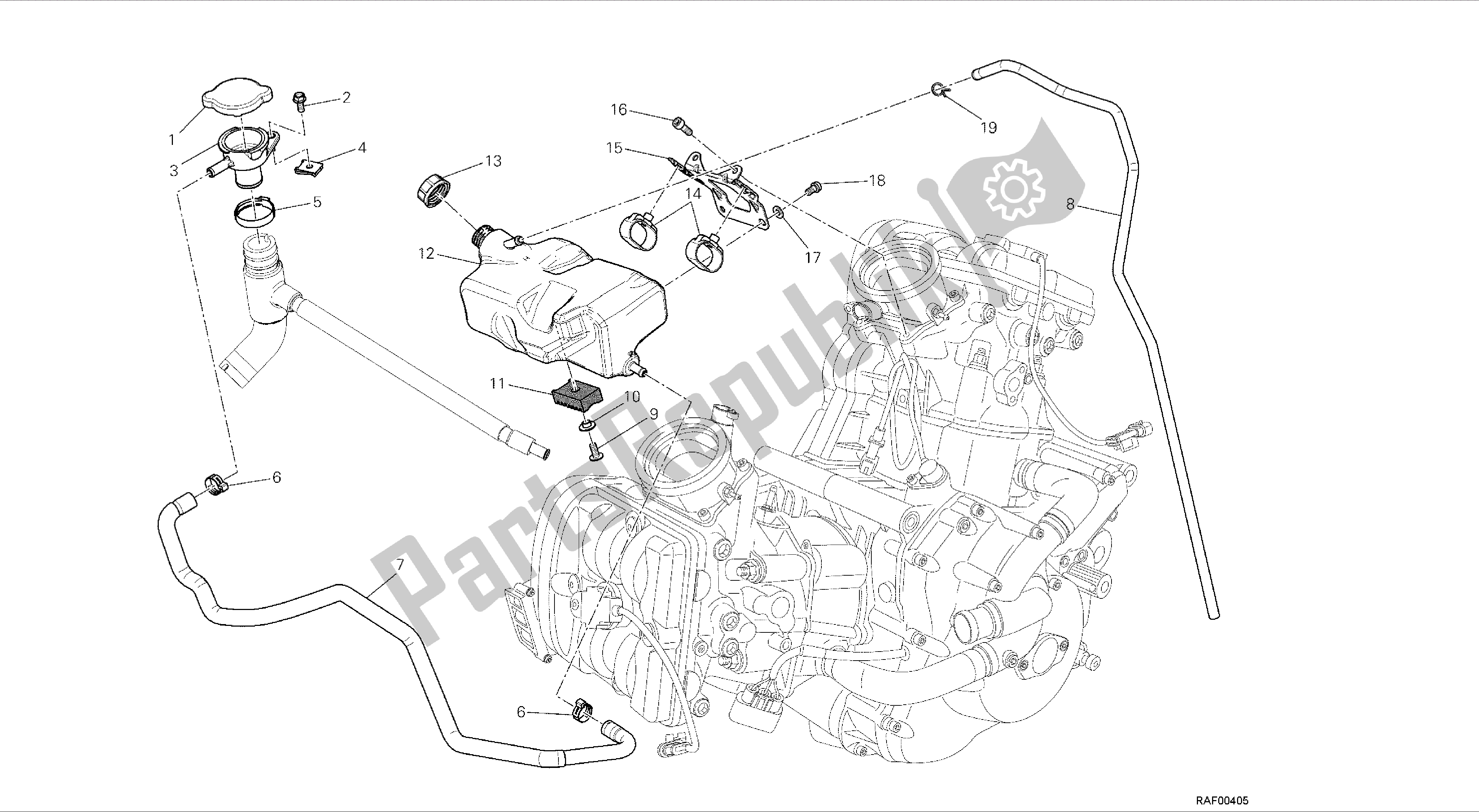 Alle onderdelen voor de Tekening 31a - Tank, Waterreservoir [mod: Dvlc] Groepsframe van de Ducati Diavel Carbon 1200 2016