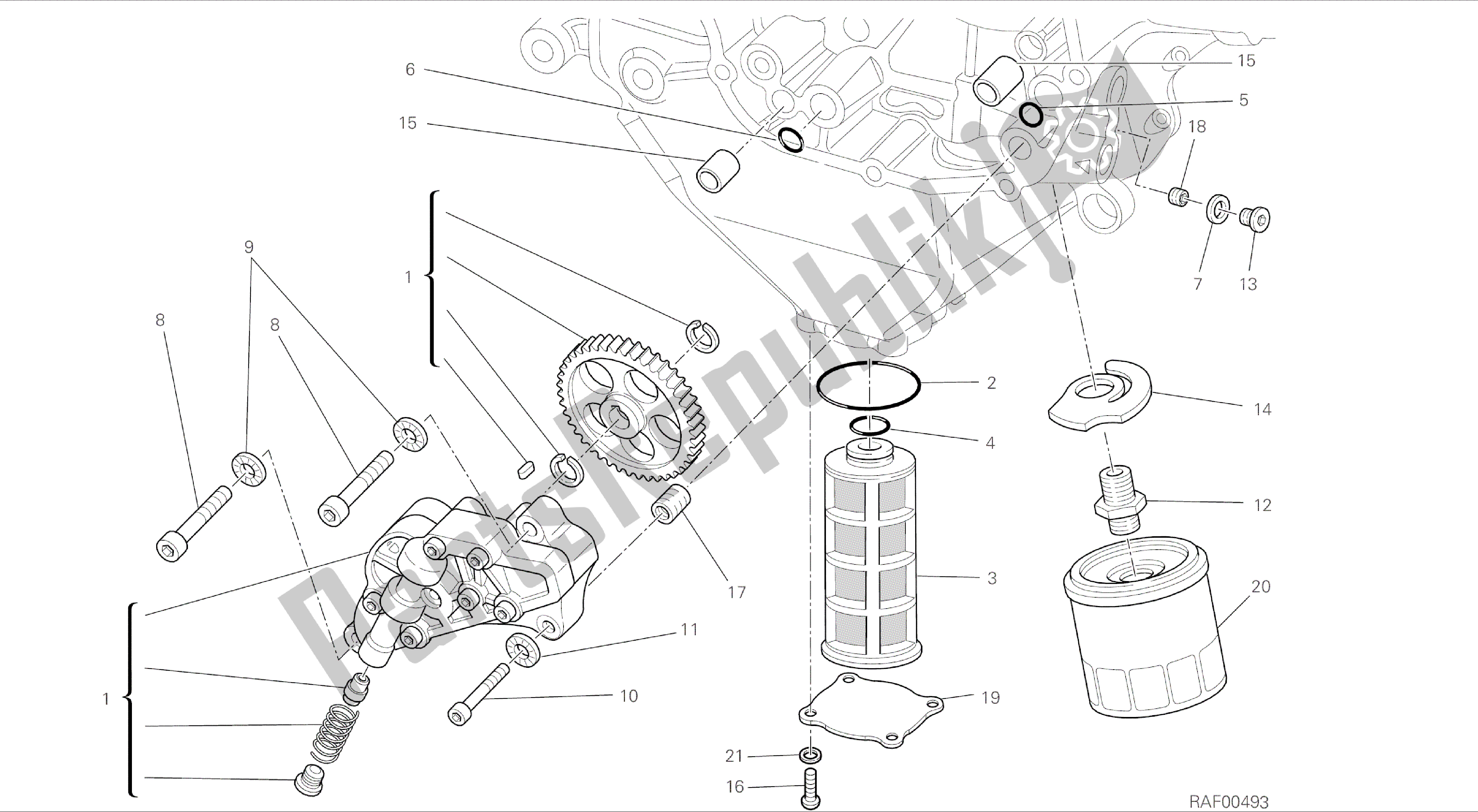 Alle onderdelen voor de Tekening 009 - Filters En Oliepomp [mod: Dvlc] Groepsmotor van de Ducati Diavel Carbon 1200 2016