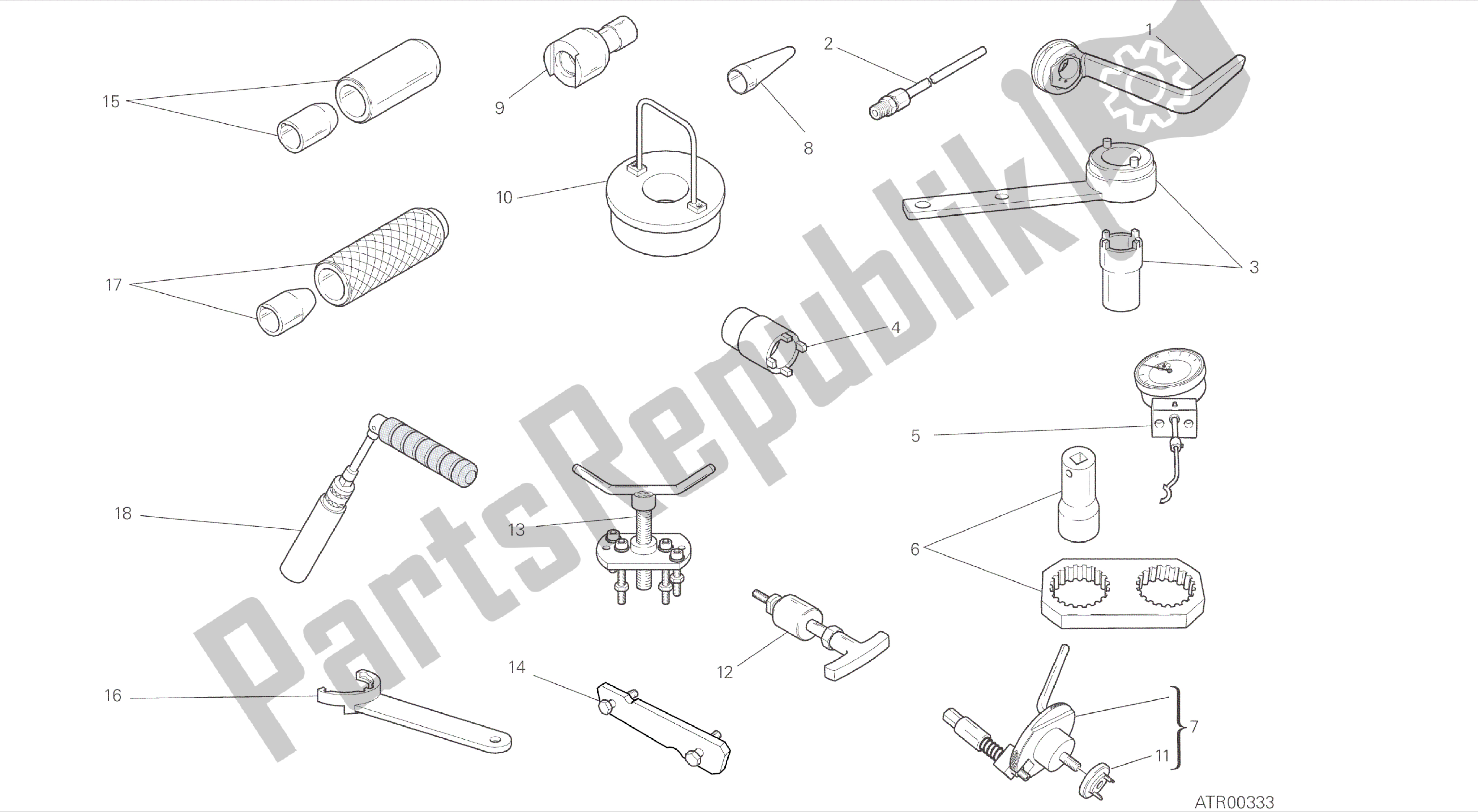 Todas las partes para Dibujo 01a - Herramientas De Servicio De Taller [mod: Dvlc] Herramientas De Grupo de Ducati Diavel Carbon 1200 2016