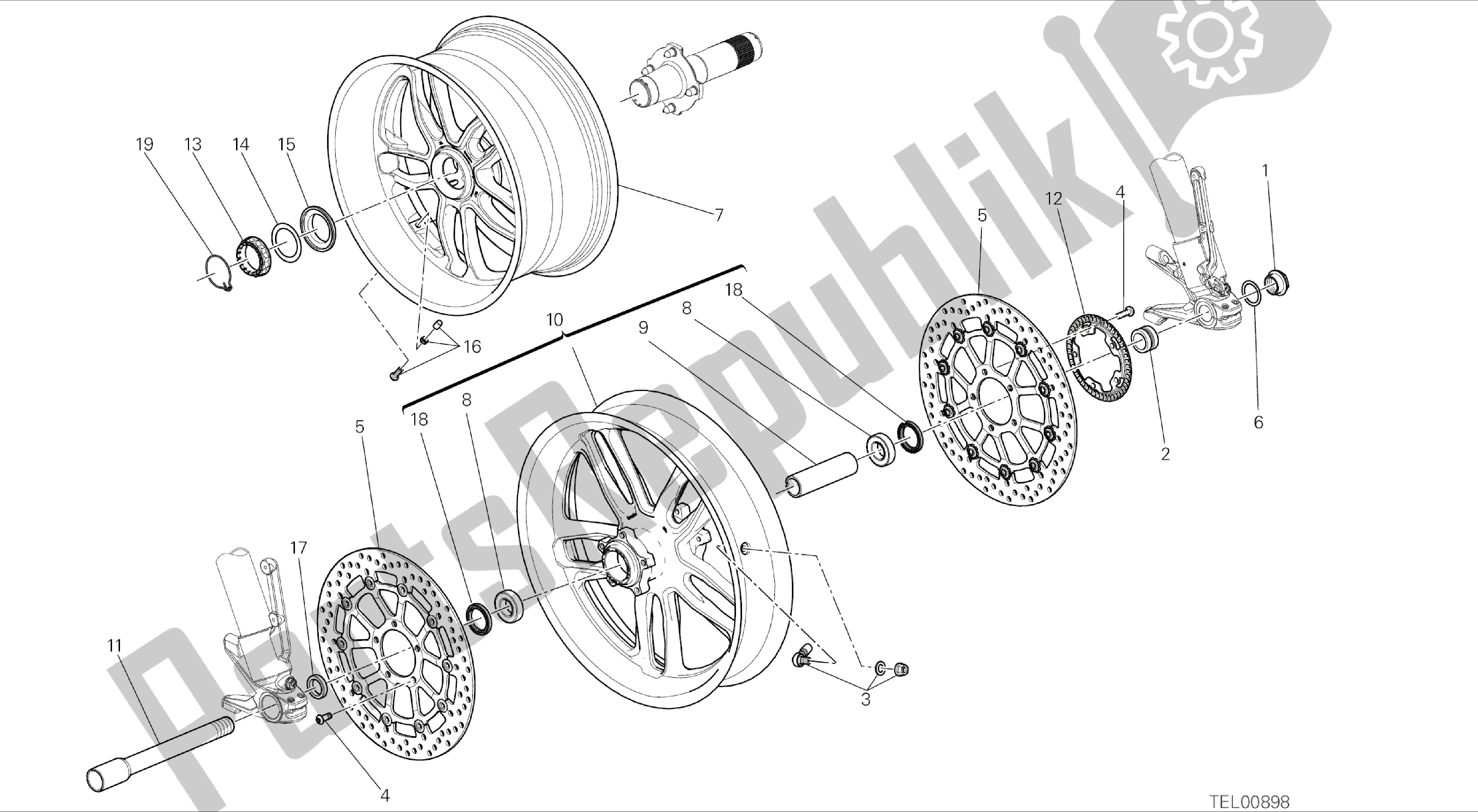 Todas las partes para Dibujo 026 - Marco Del Grupo Ruedas [mod: Dvlc] de Ducati Diavel Carbon 1200 2016