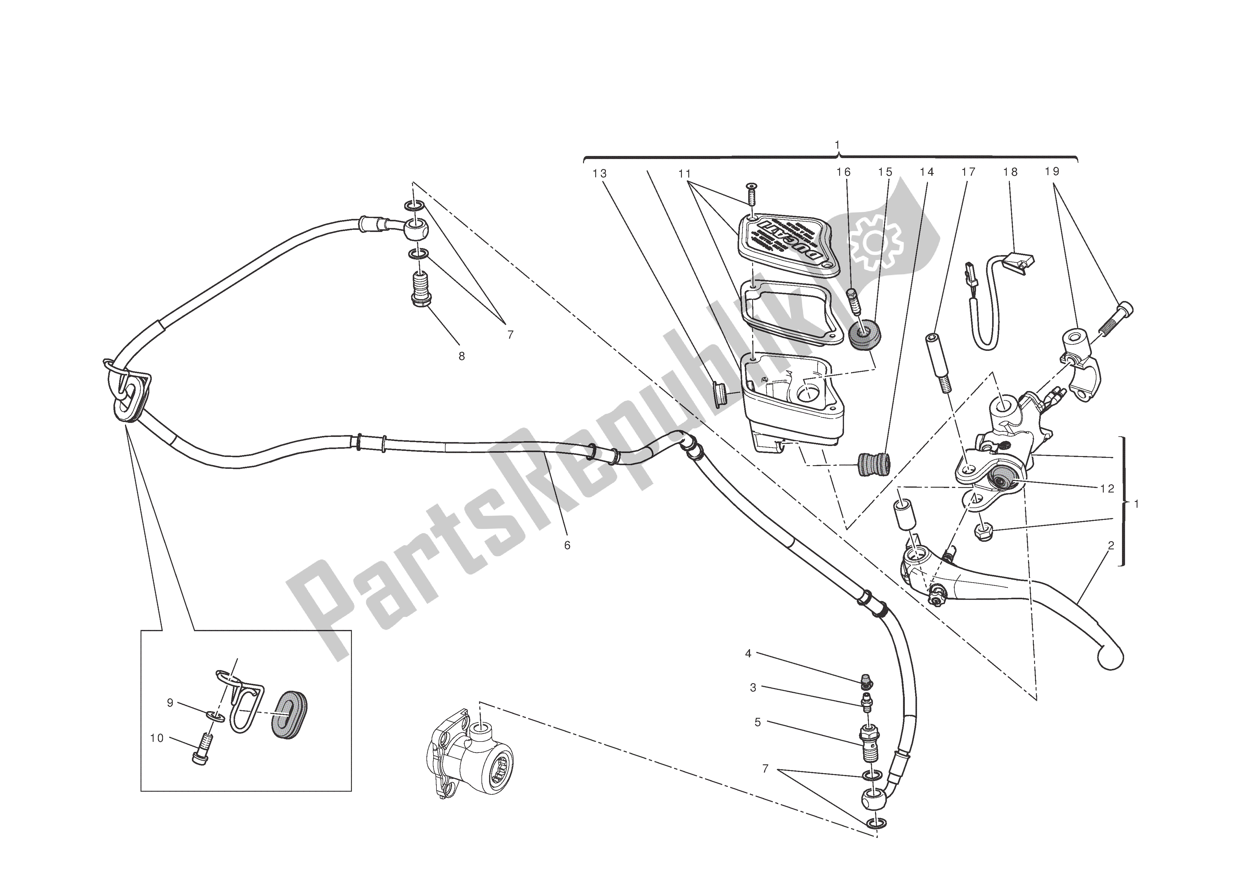 Todas las partes para Control De Embrague de Ducati Diavel 1200 2013