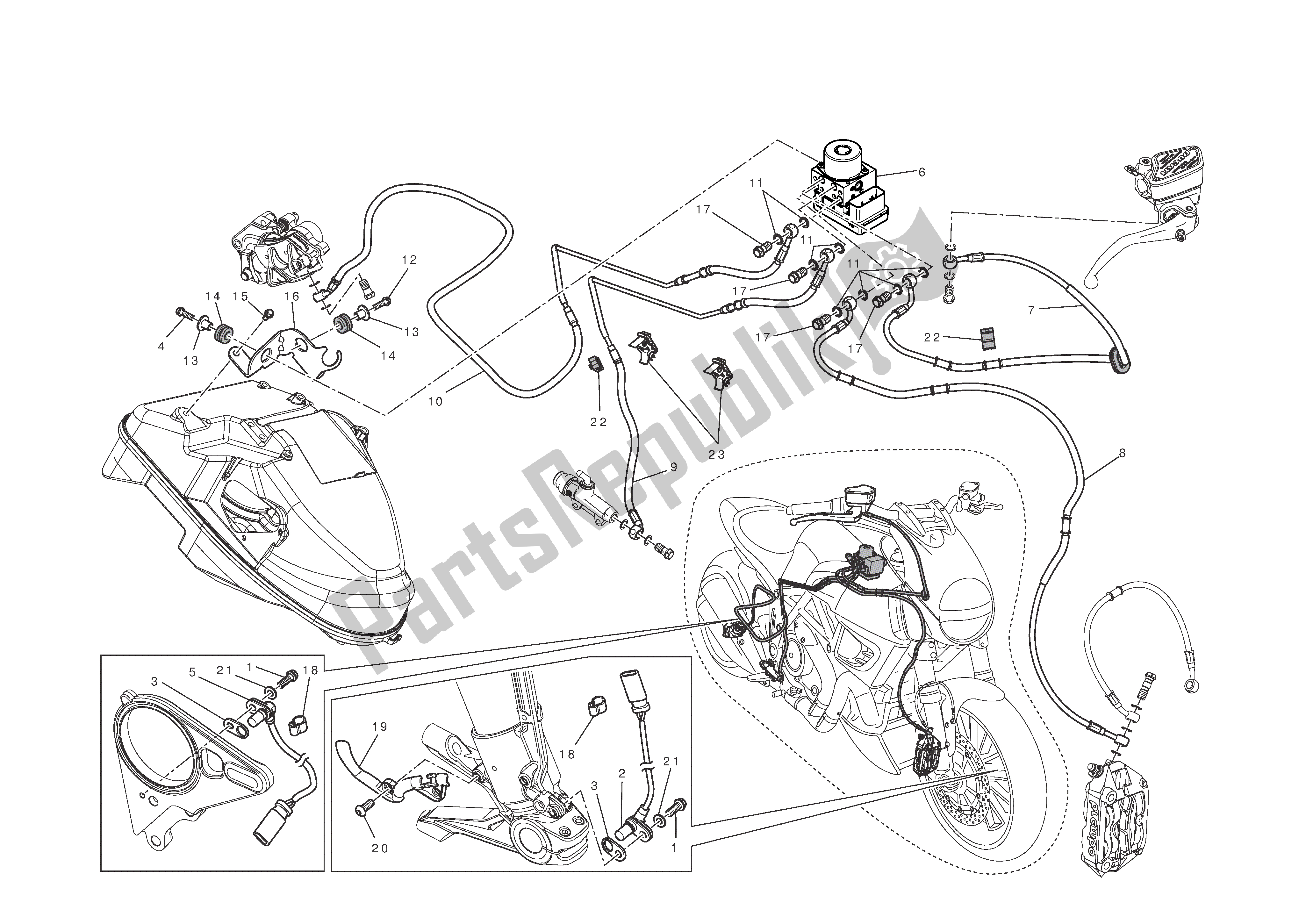 Todas las partes para Sistema Antibloqueo De Frenos (abs) de Ducati Diavel 1200 2013