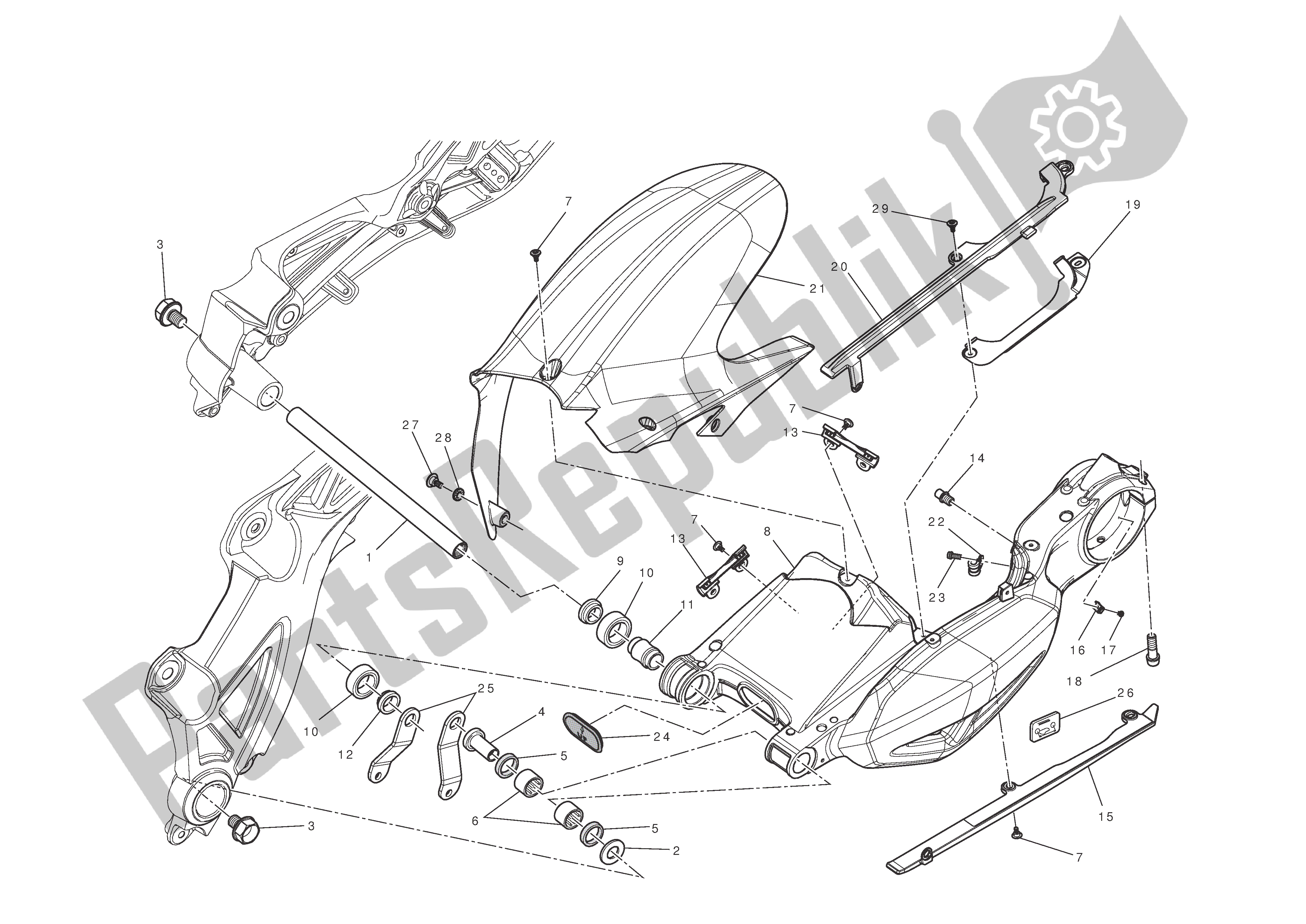 Todas las partes para Basculante de Ducati Diavel 1200 2013