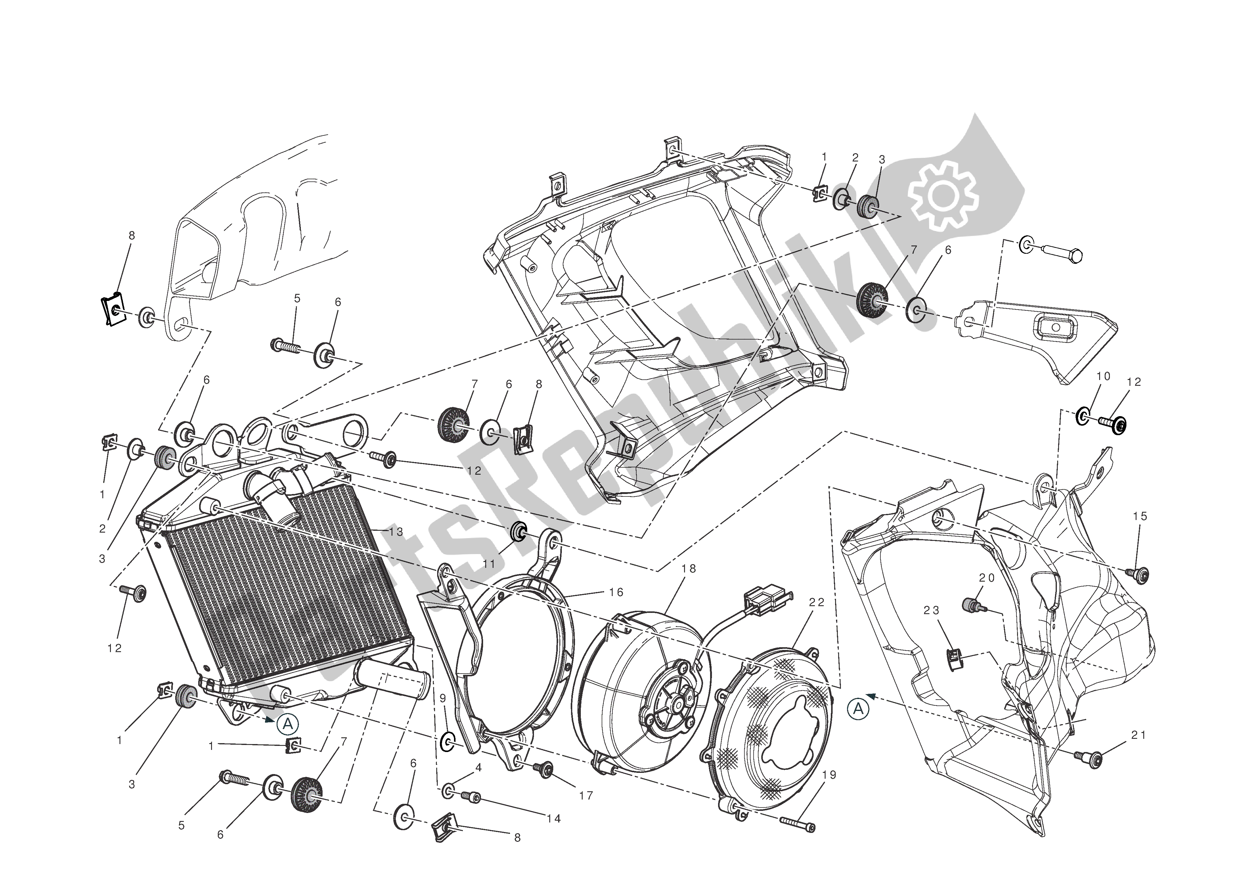 Todas las partes para Radiador (derecha) de Ducati Diavel 1200 2013