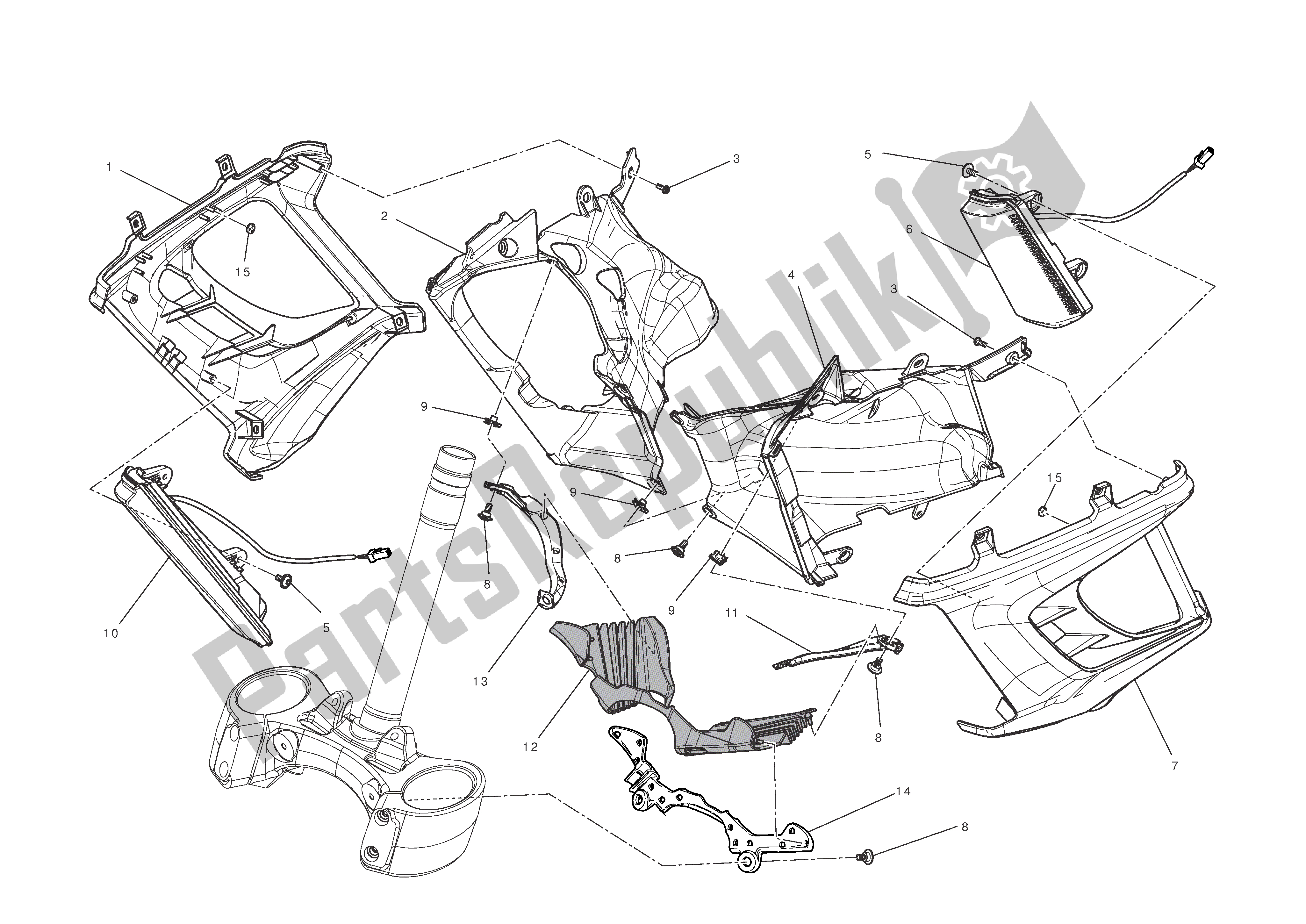 Todas las partes para Medio Carenado de Ducati Diavel 1200 2013