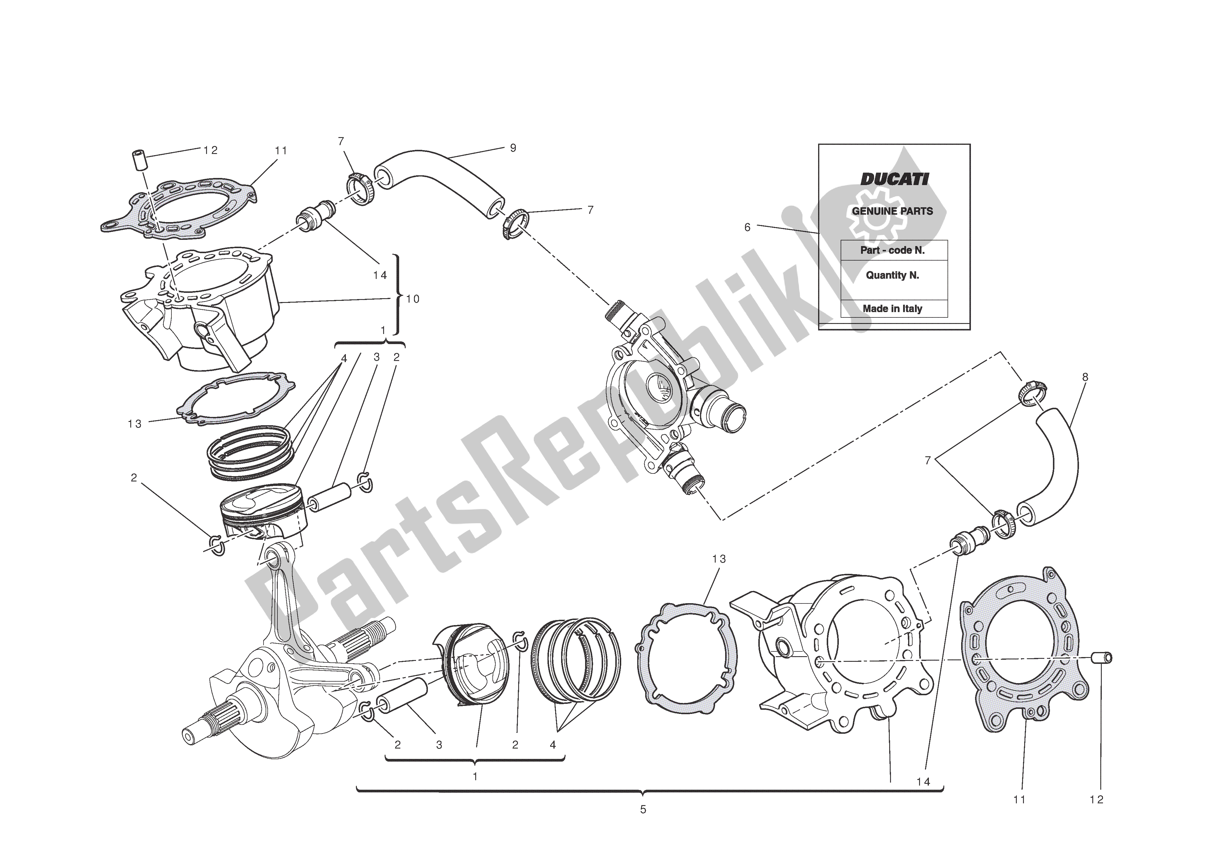 Todas las partes para Cilindros - Pistones de Ducati Diavel 1200 2013