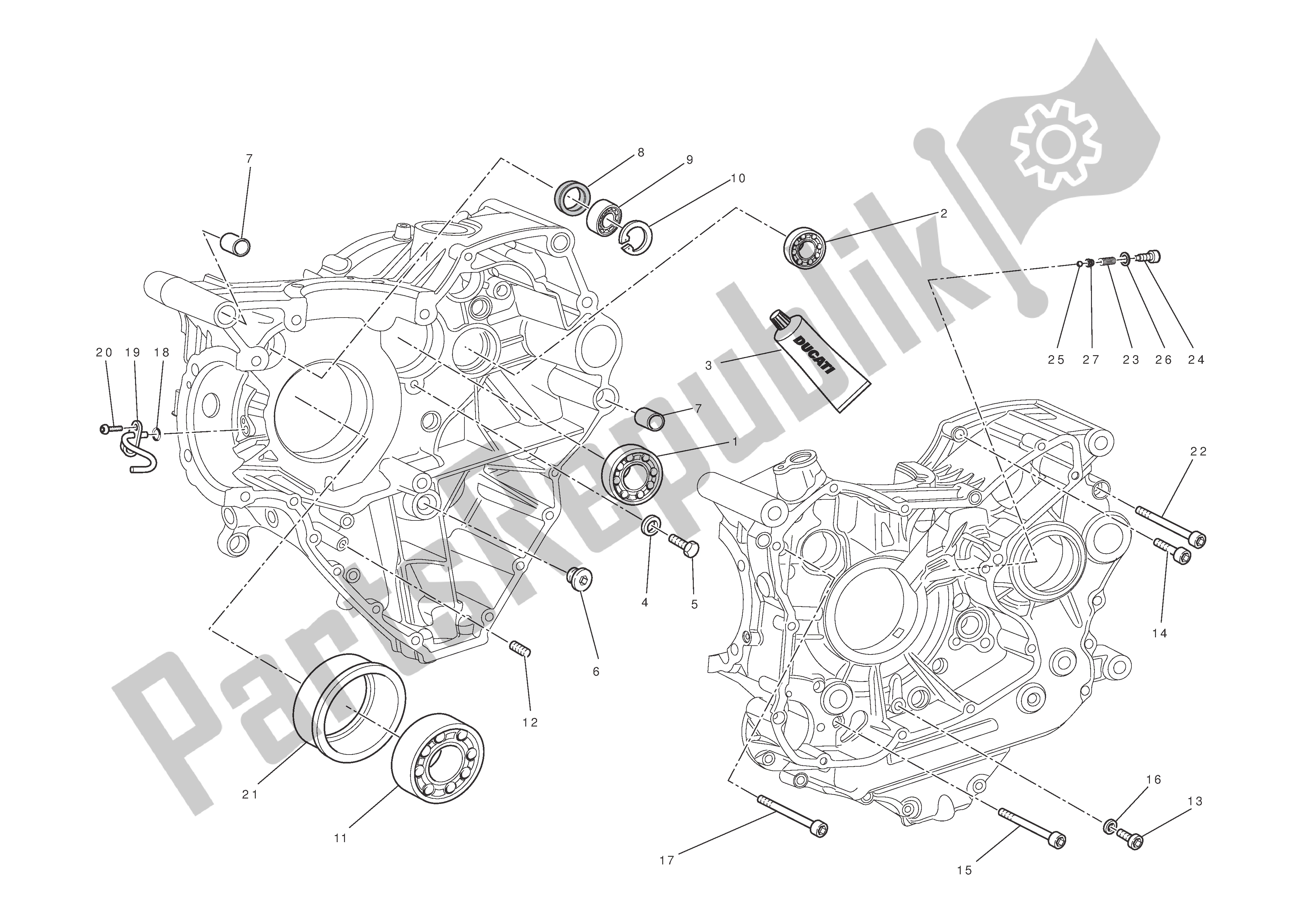 Todas las partes para Mitades Del Cárter de Ducati Diavel 1200 2013