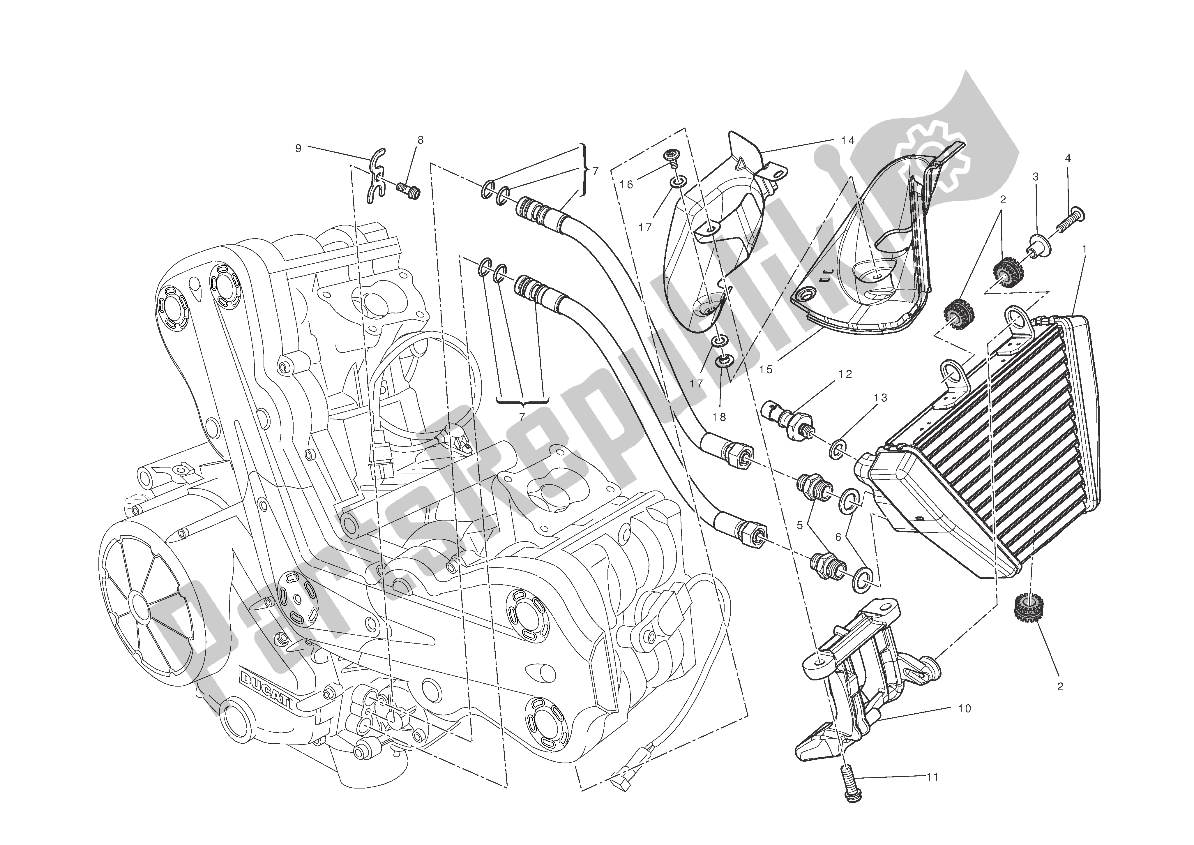 Todas las partes para Enfriador De Aceite de Ducati Diavel 1200 2013