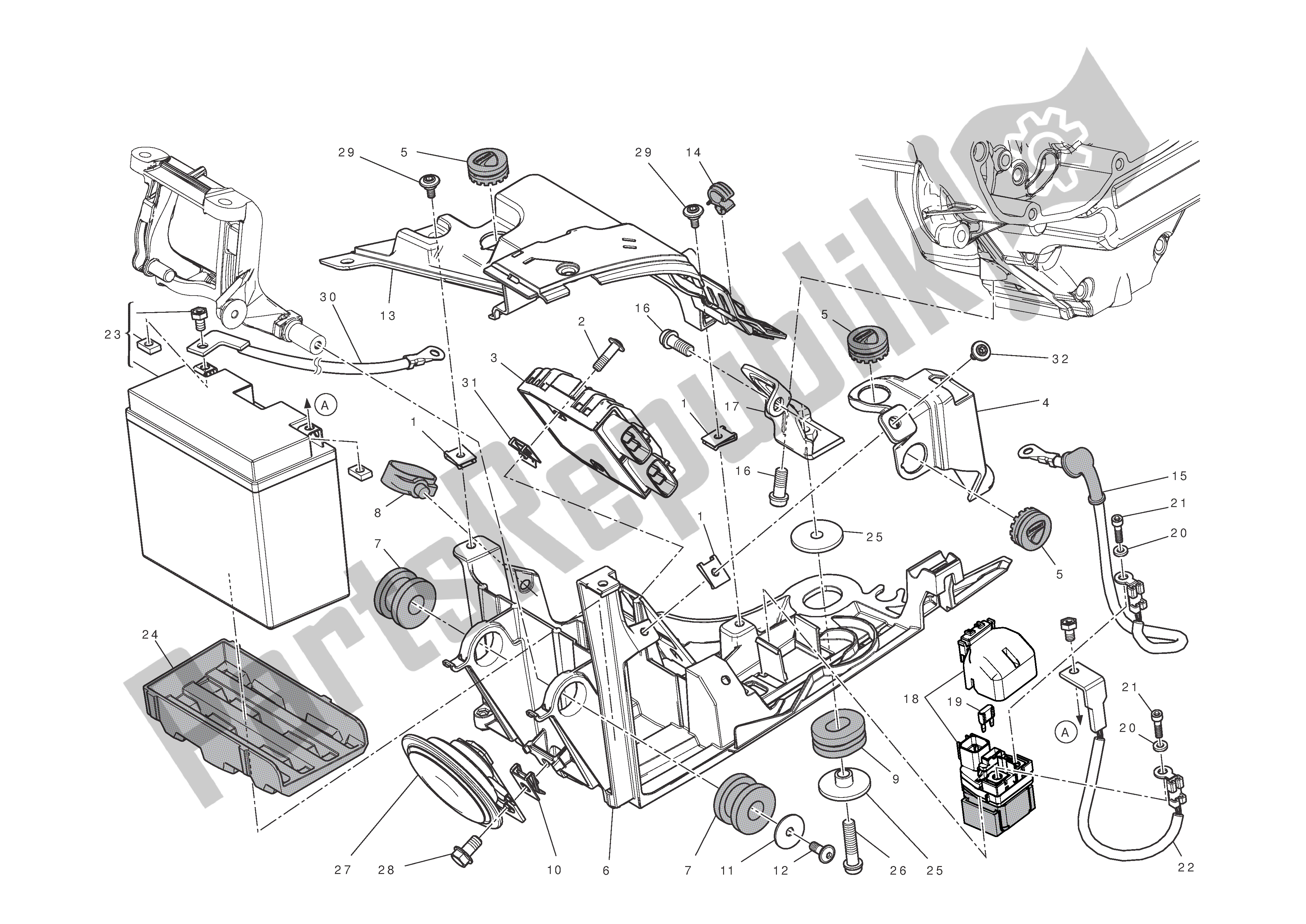 Todas las partes para Soporte De Batería de Ducati Diavel 1200 2013