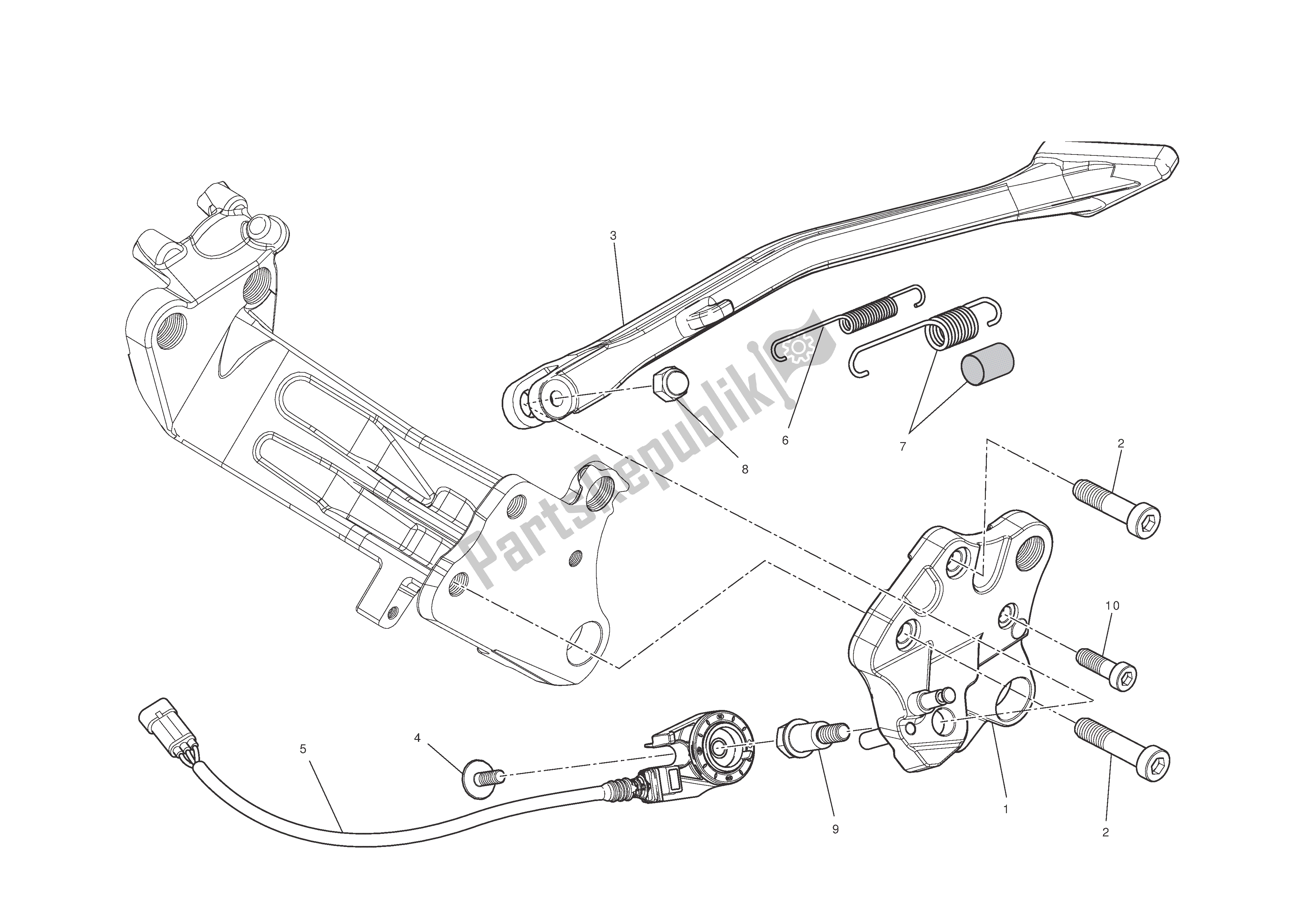 Alle onderdelen voor de Staan van de Ducati Diavel 1200 2011