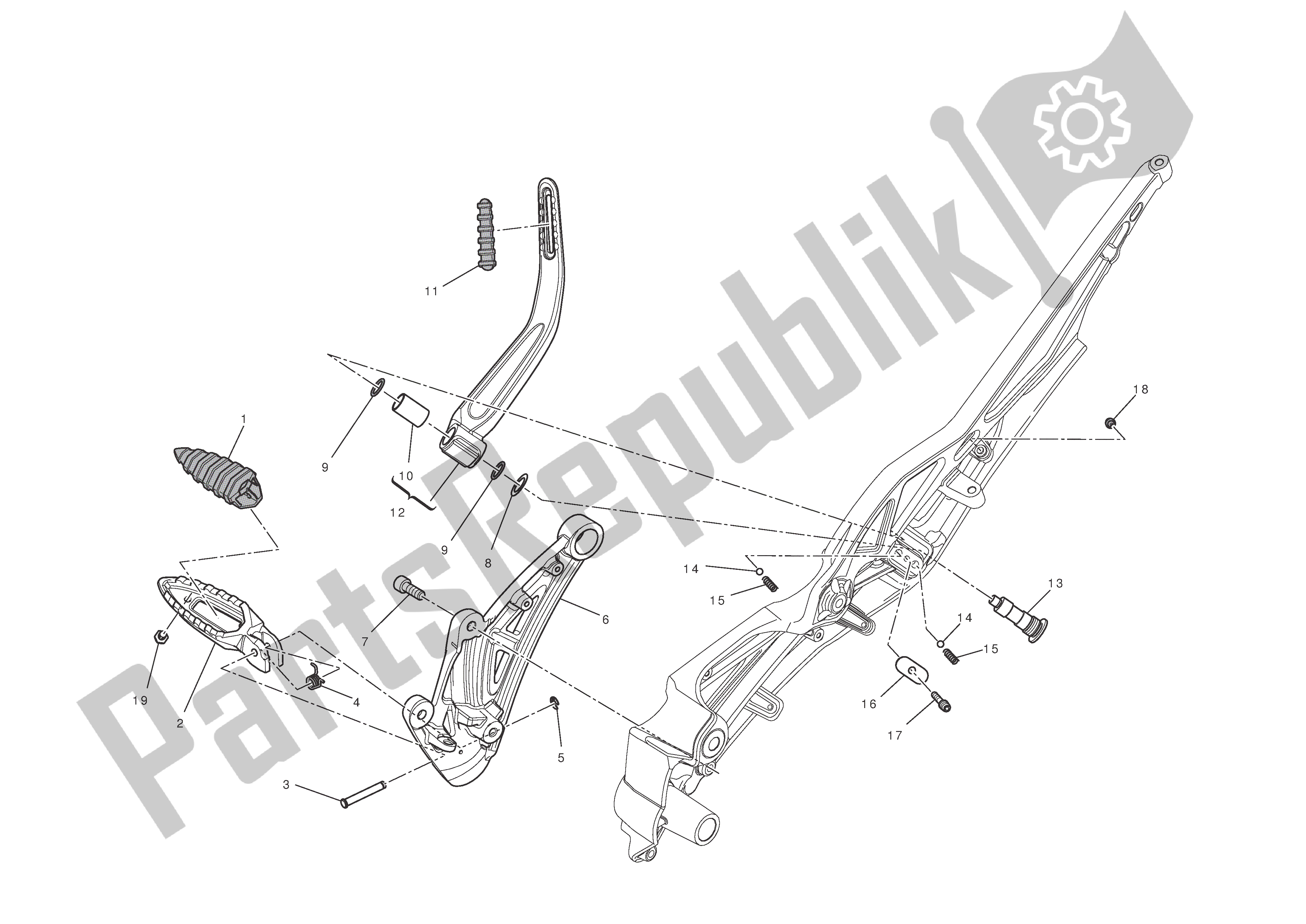 Todas las partes para Rh. Reposapiés de Ducati Diavel 1200 2011