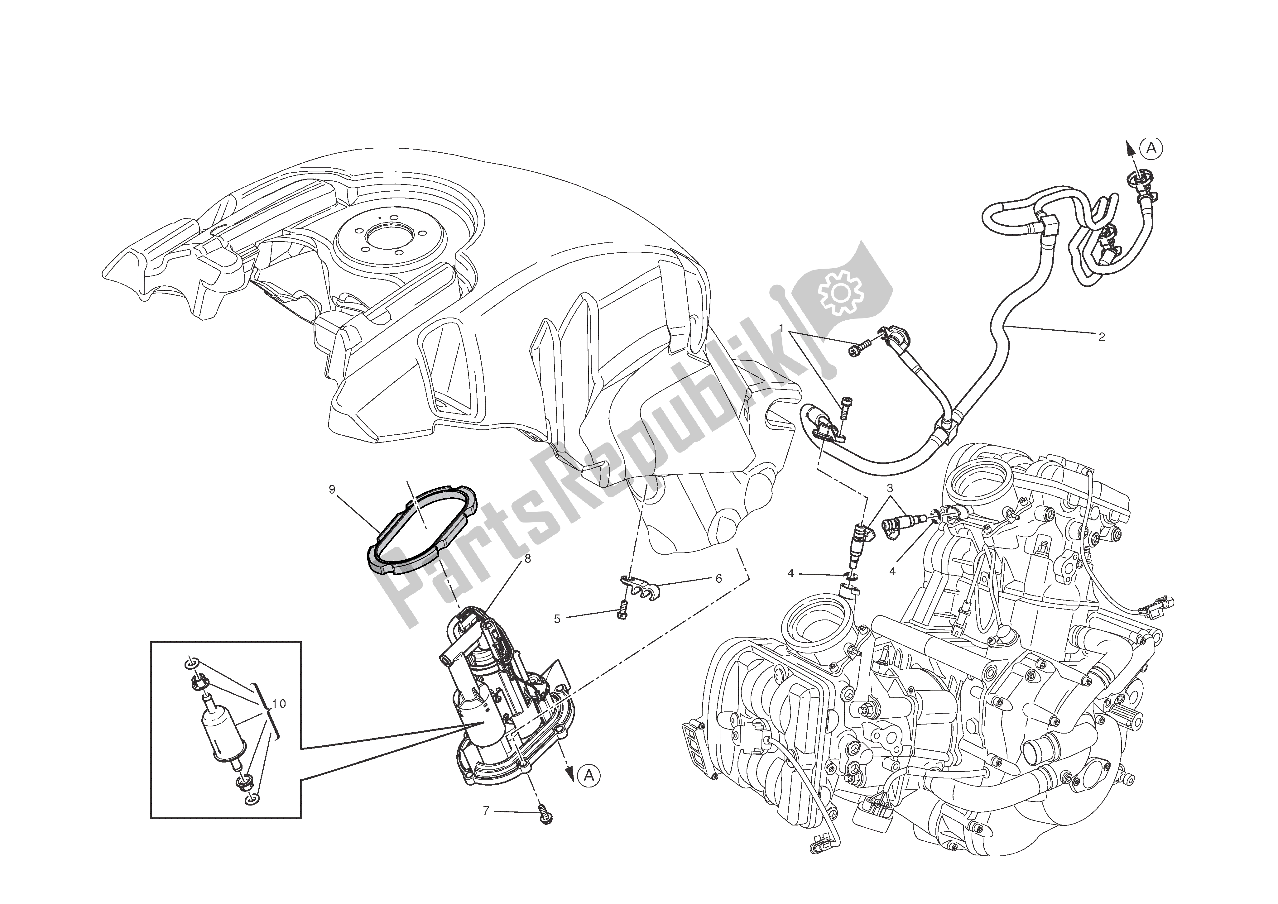 Alle onderdelen voor de Brandstof Systeem van de Ducati Diavel 1200 2011