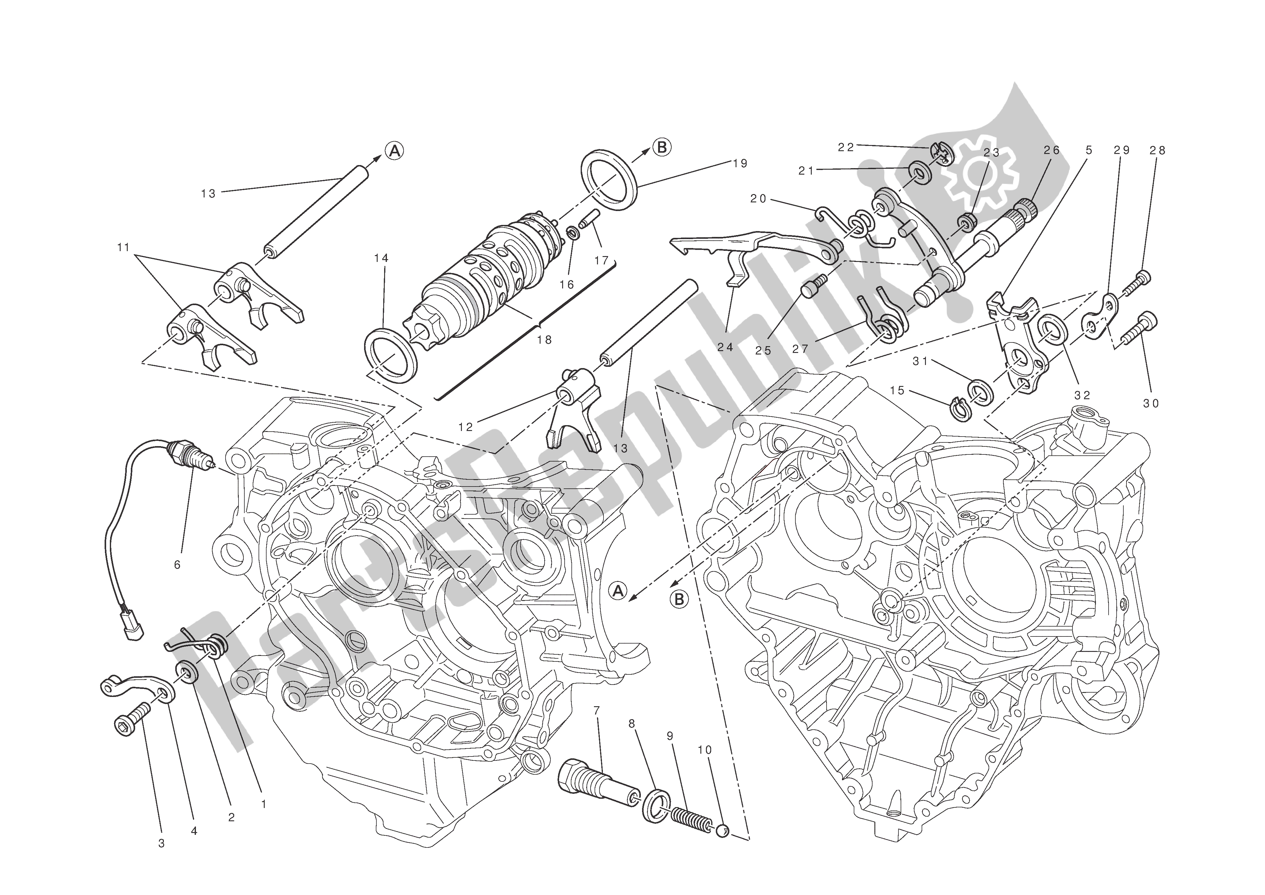 Alle onderdelen voor de Schakeling van de Ducati Diavel 1200 2011