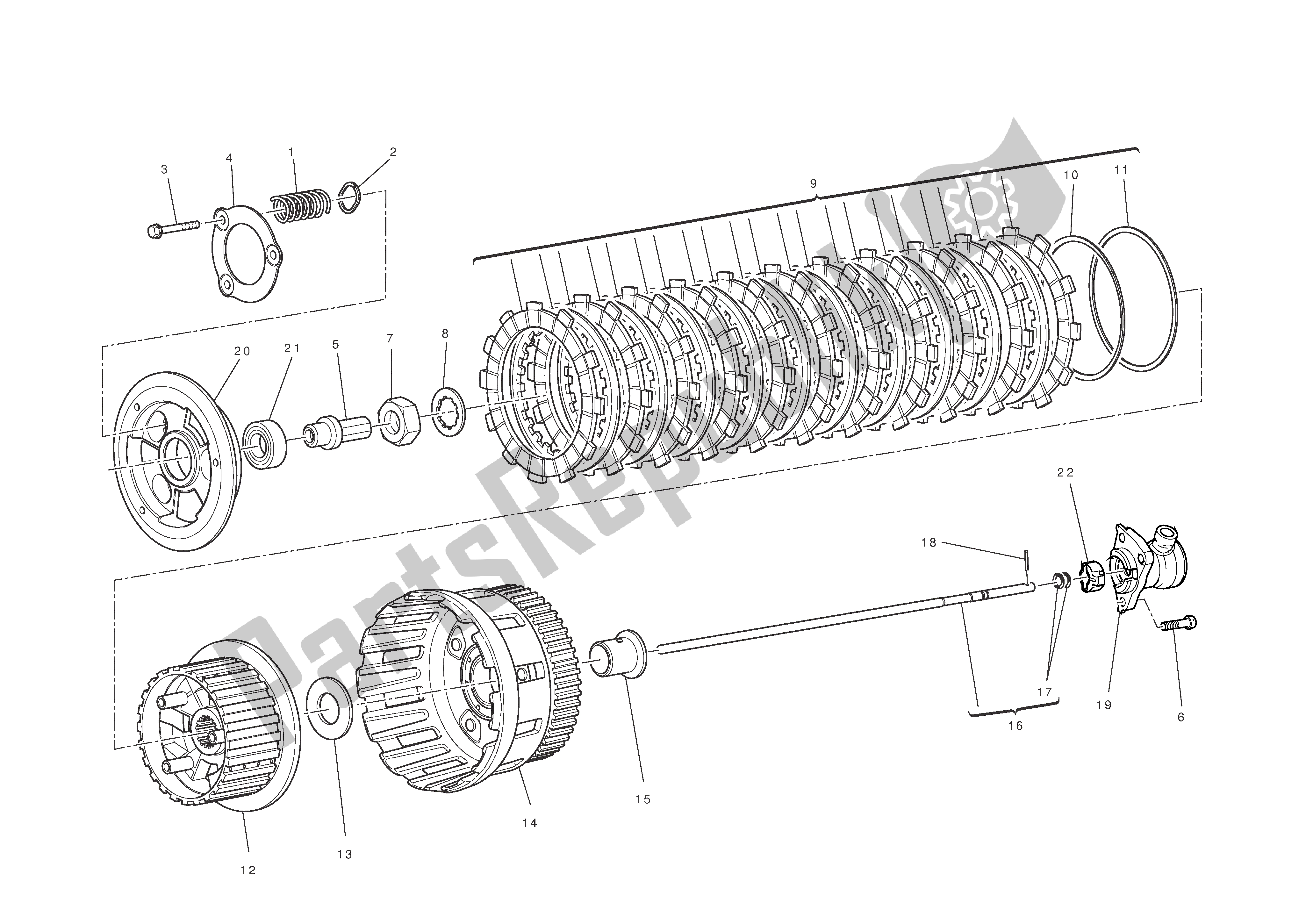Alle onderdelen voor de Koppeling van de Ducati Diavel 1200 2011