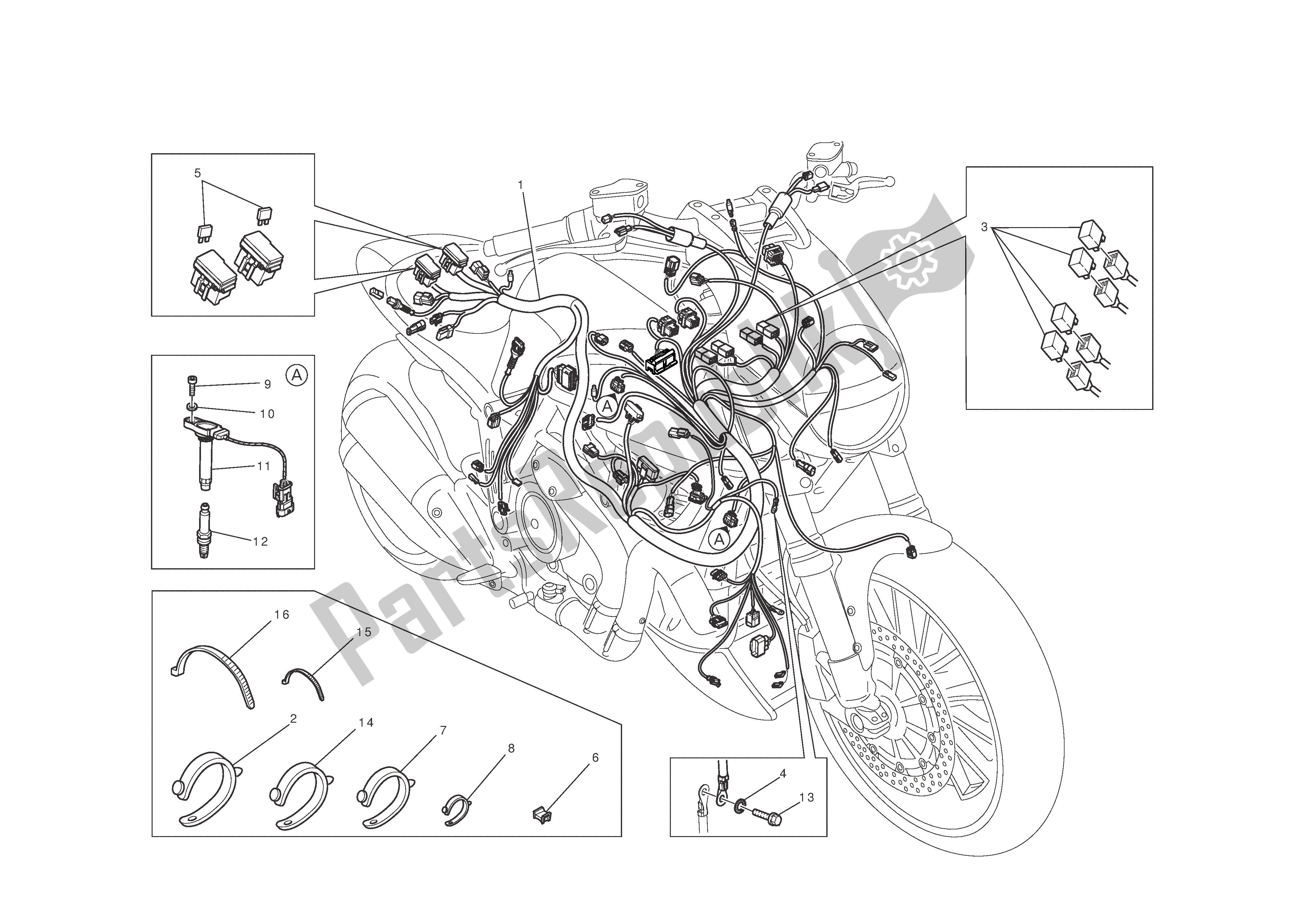 Alle onderdelen voor de Elektrisch Systeem van de Ducati Diavel 1200 2011
