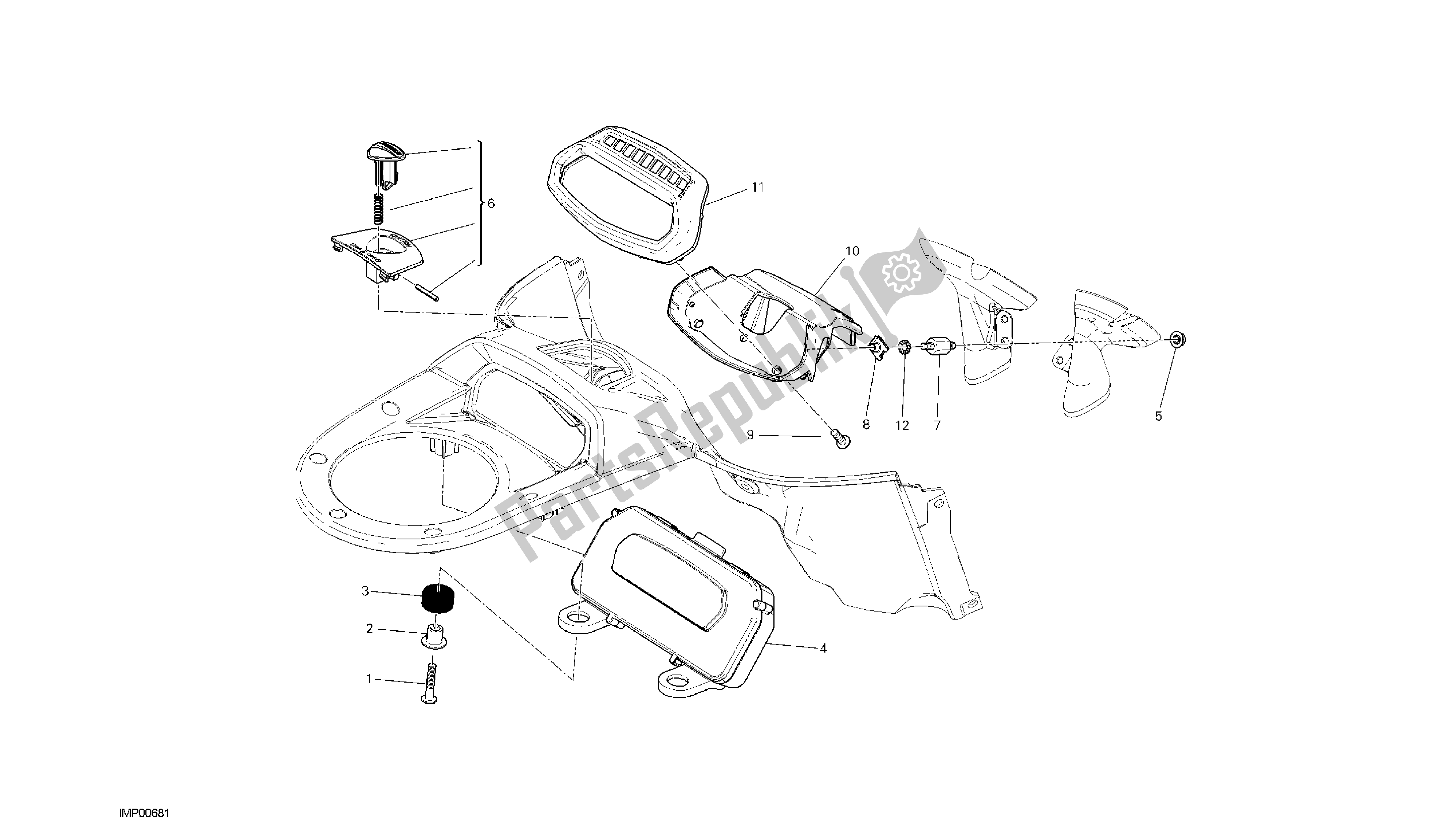 Todas las partes para Dibujo 20a - Panel De Instrumentos [mod: Dvlt; Xst: Aus, Eu R, Fr A, J Ap] Grupo Fr Ame de Ducati Diavel Strada 1200 2013