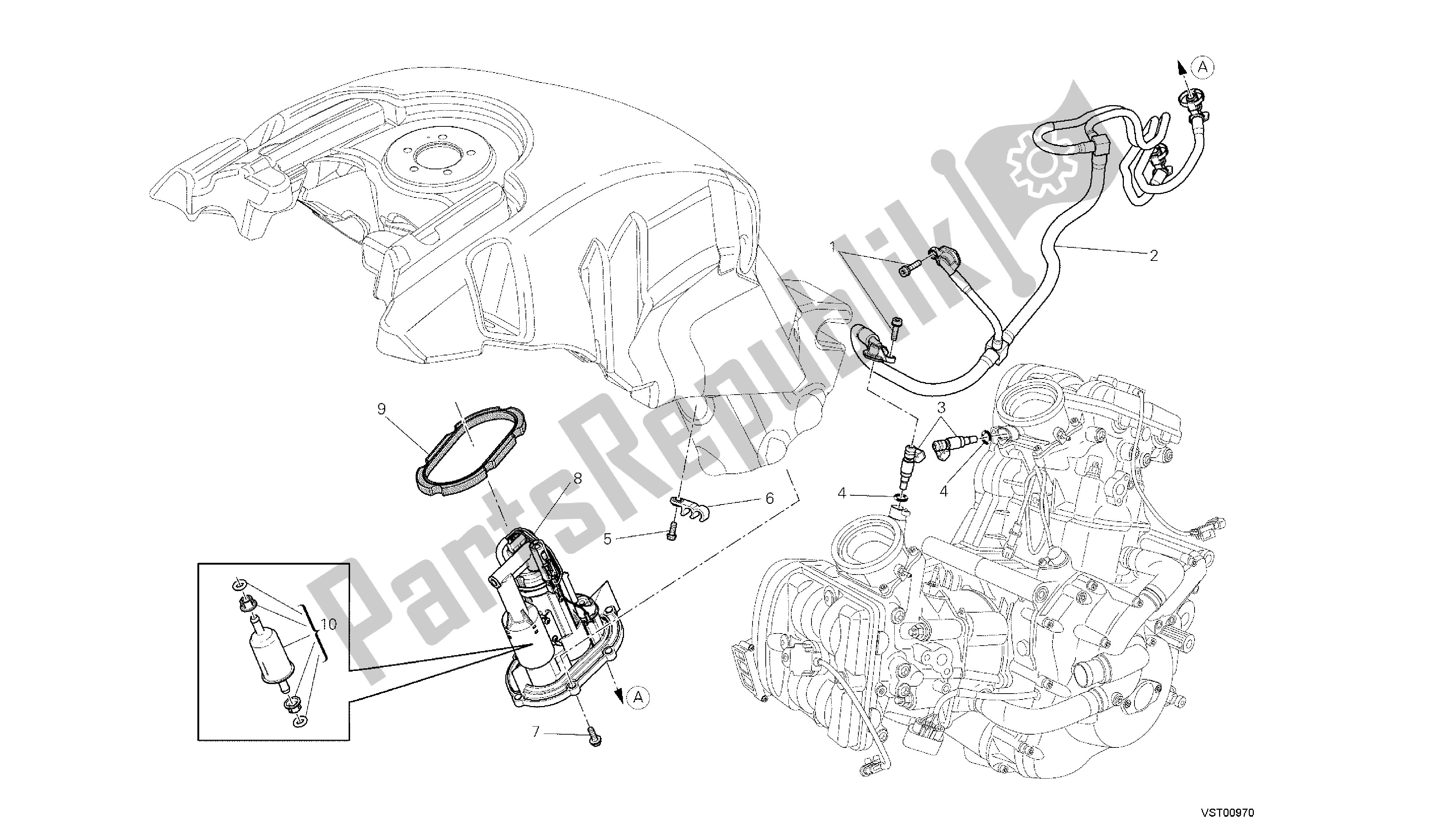 Todas las partes para Dibujo 32a - Bomba De Combustible [mod: Dvlt; Xst: Aus, Eu R, Fr A, J Ap] Grupo Fr Ame de Ducati Diavel Strada 1200 2013