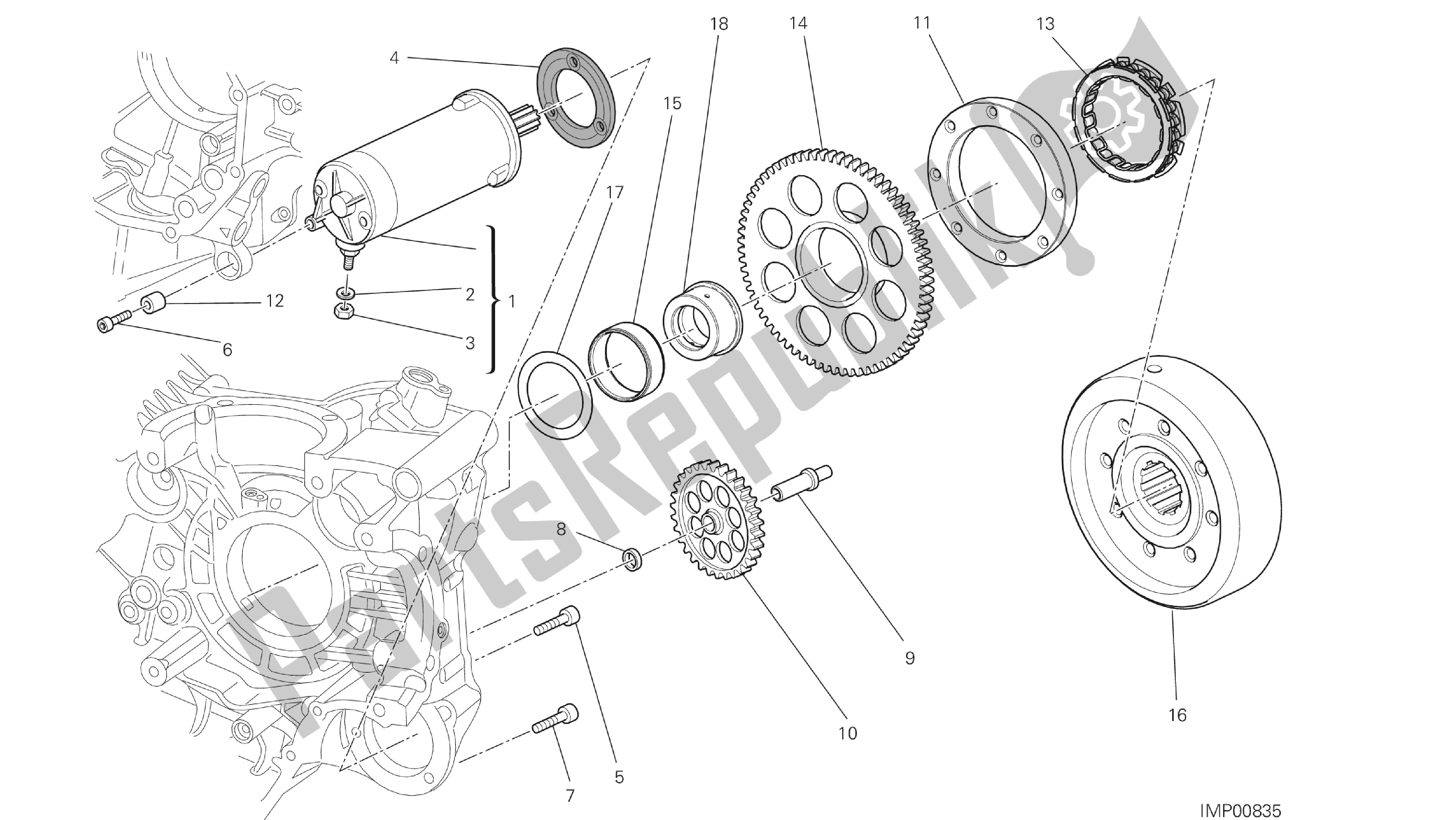 Todas las partes para Dibujo 012 - Arranque Eléctrico Y Encendido Nd [mod: Dvlt; Xst: Aus, Eu R, Fr A, J Ap] Grupo Engi Ne de Ducati Diavel Strada 1200 2013