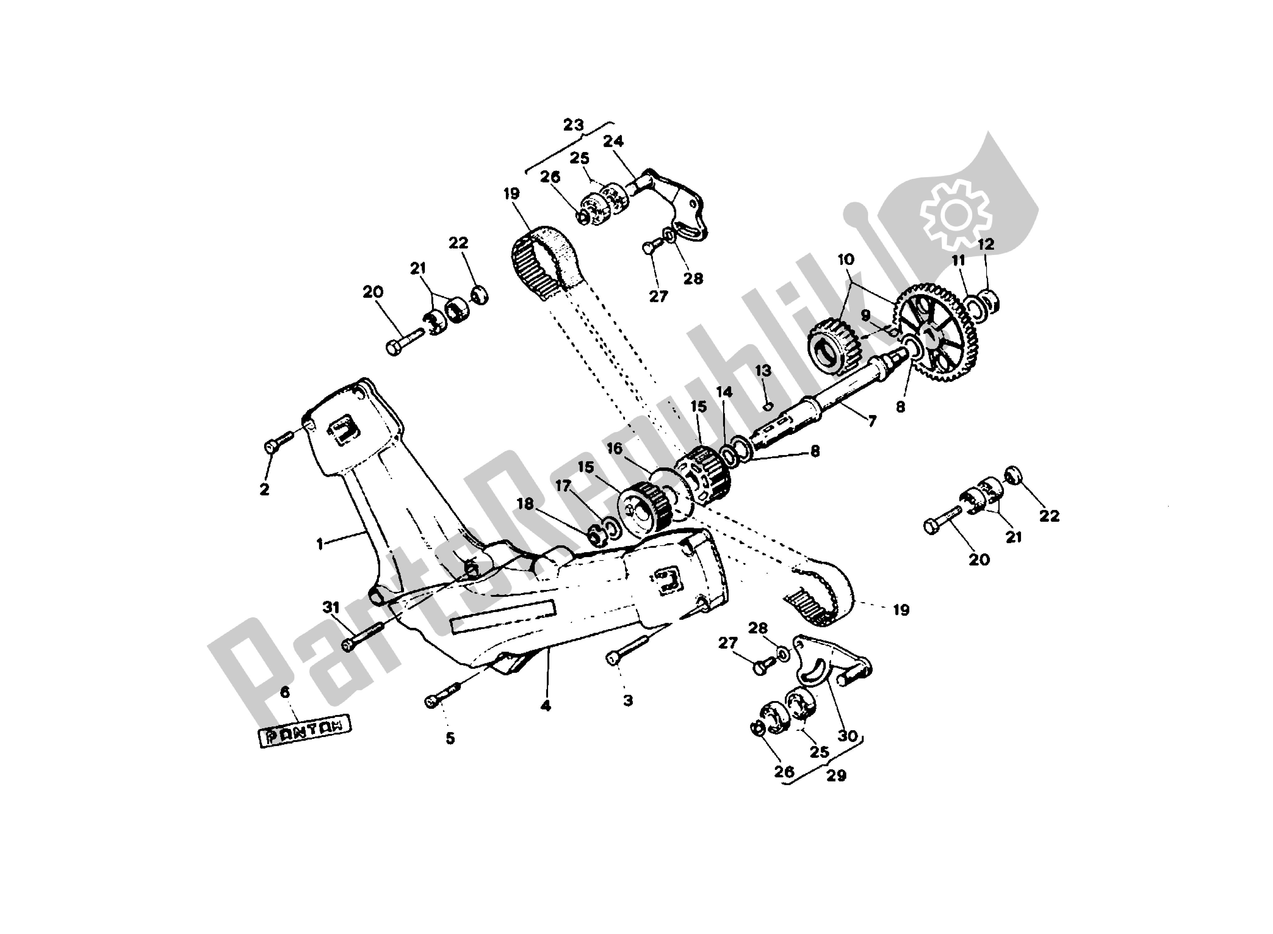 All parts for the Timing of the Ducati Indiana 350 1986 - 1987