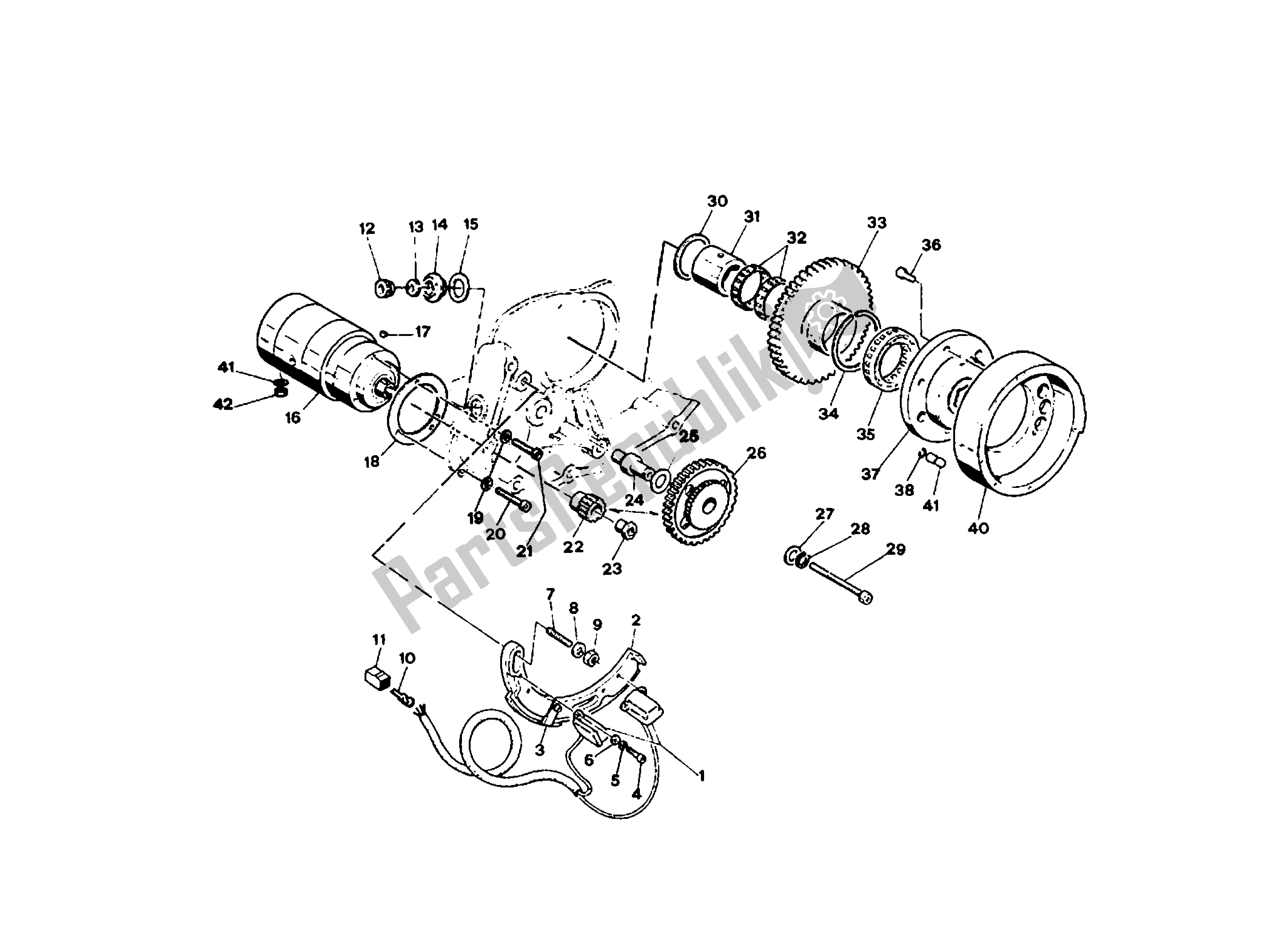 Alle onderdelen voor de Avviamento Elettrico E Accenselectric Starter En Ontsteking van de Ducati Indiana 350 1986 - 1987