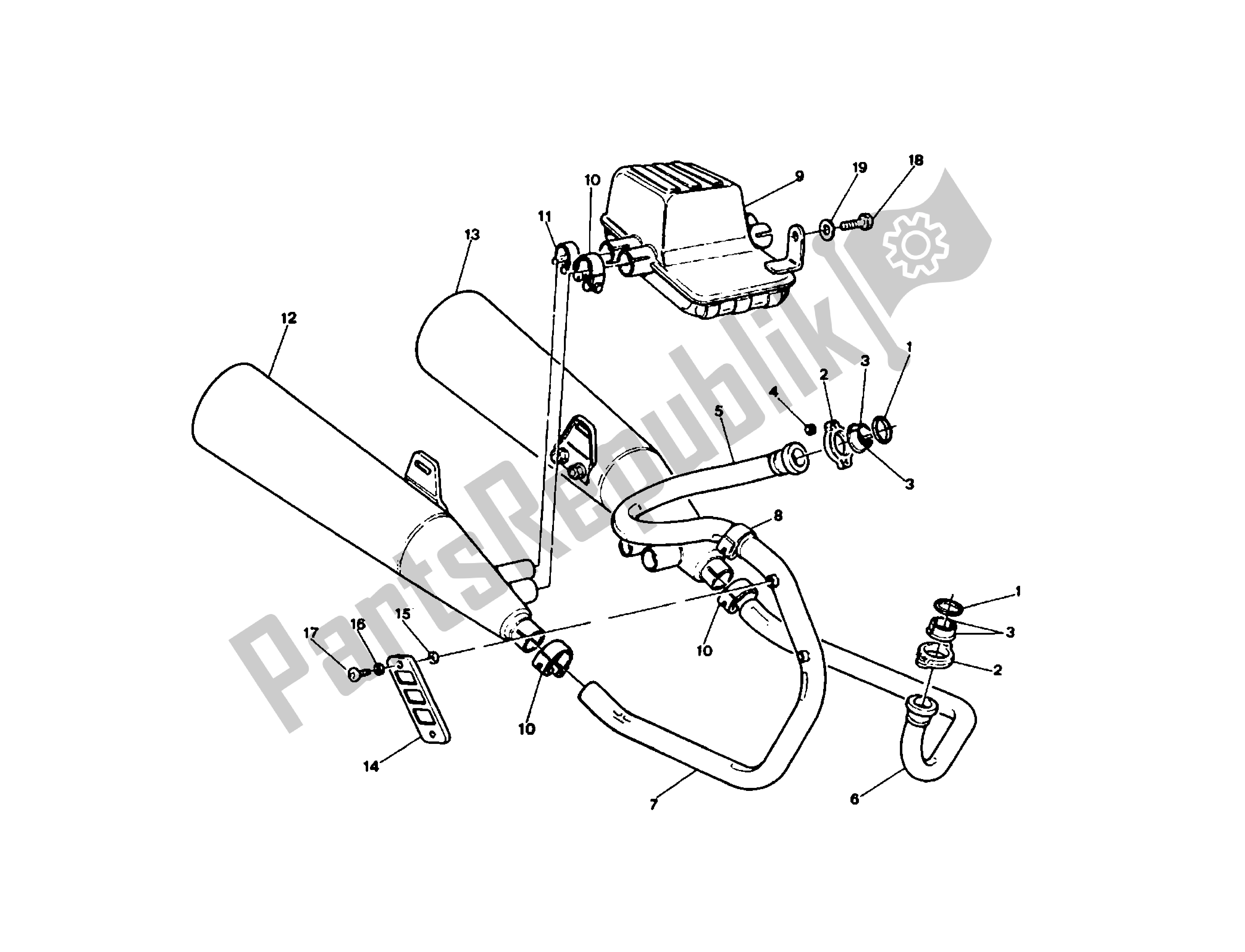 Tutte le parti per il Impianto Di Scarico del Ducati Indiana 350 1986 - 1987