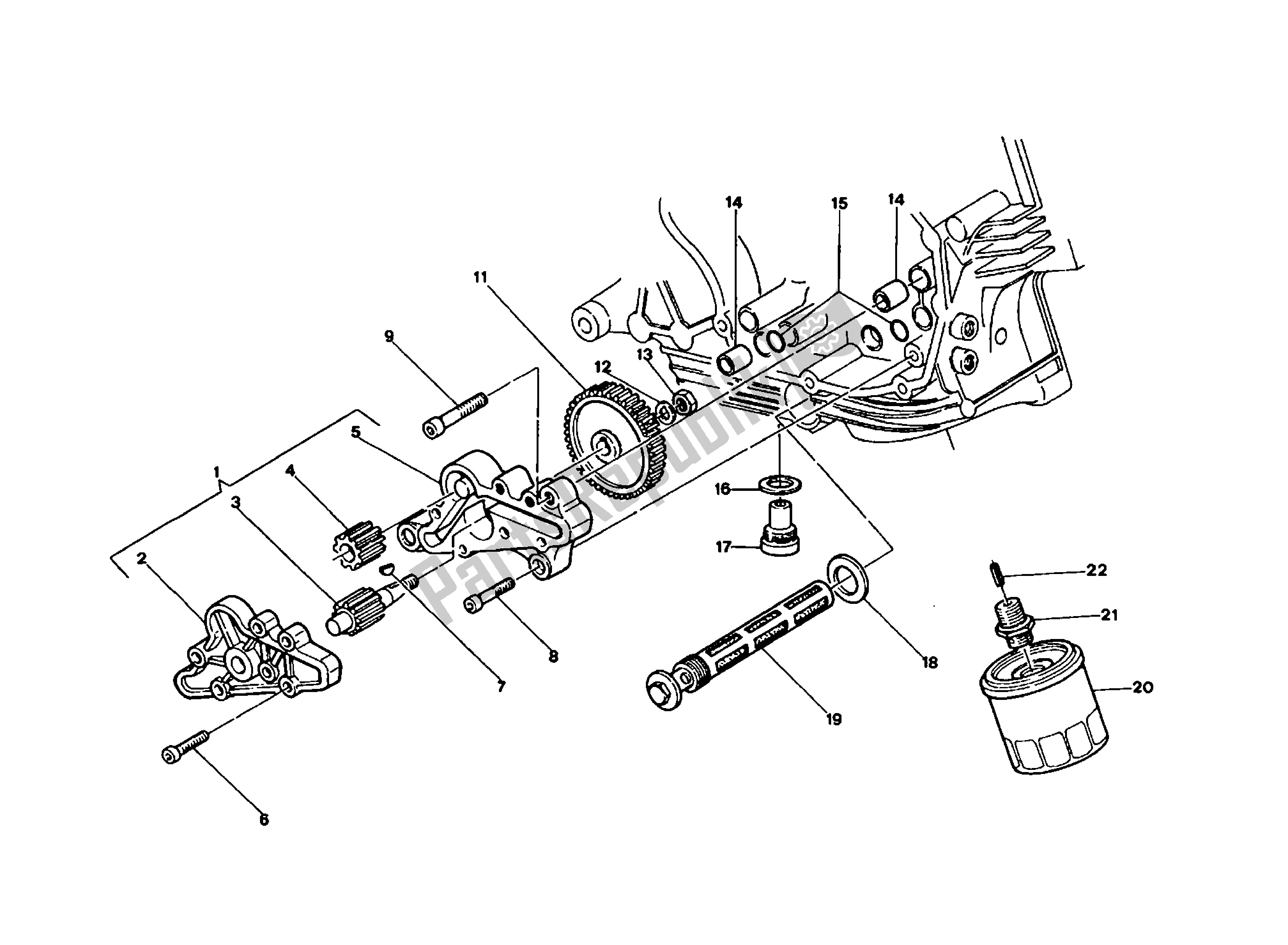 Todas as partes de Filtros E Bomba De óleo do Ducati Indiana 650 1986 - 1987