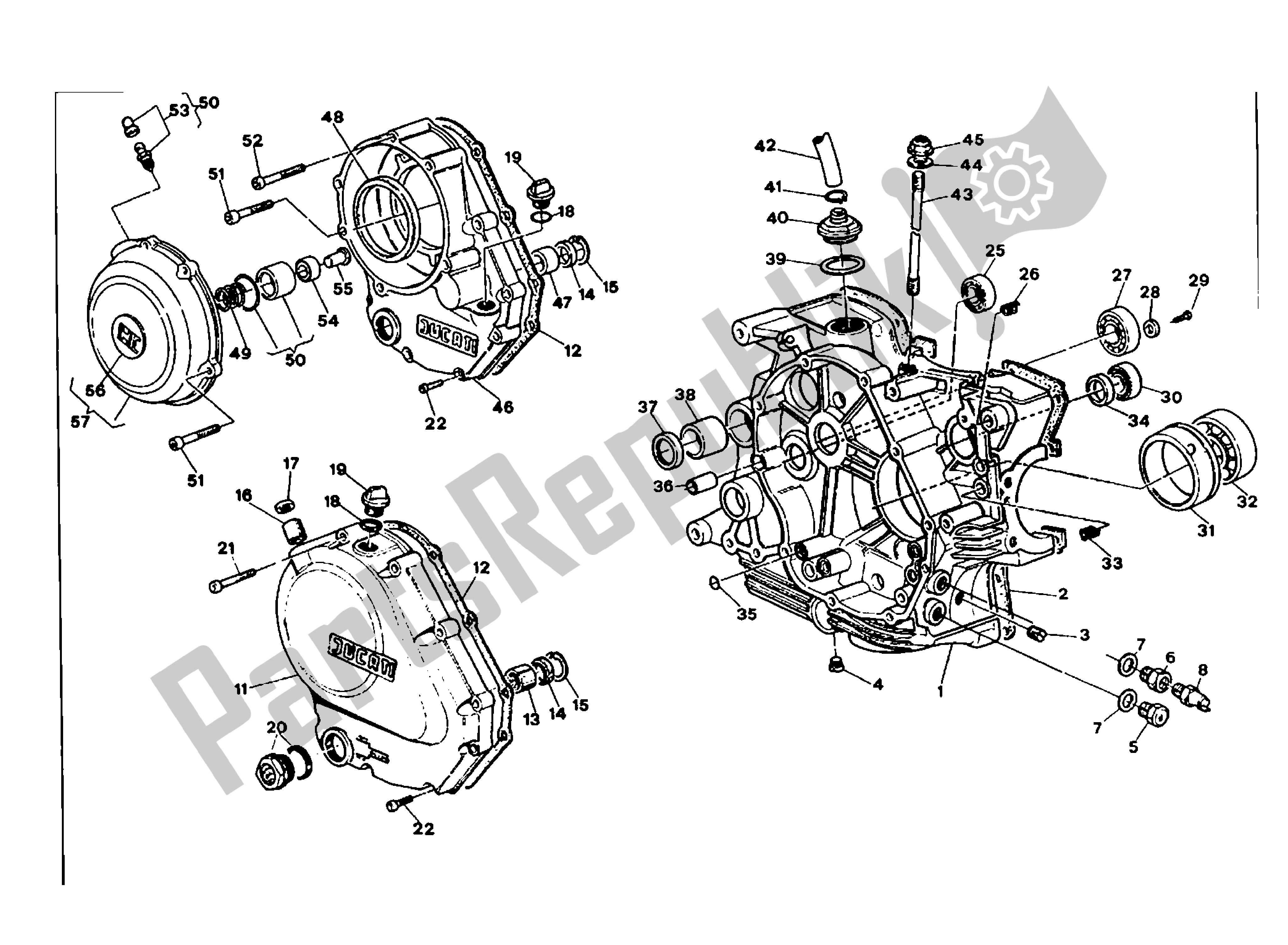 Todas las partes para Semi-carter Lado EmbrÄque de Ducati Indiana 650 1986 - 1987