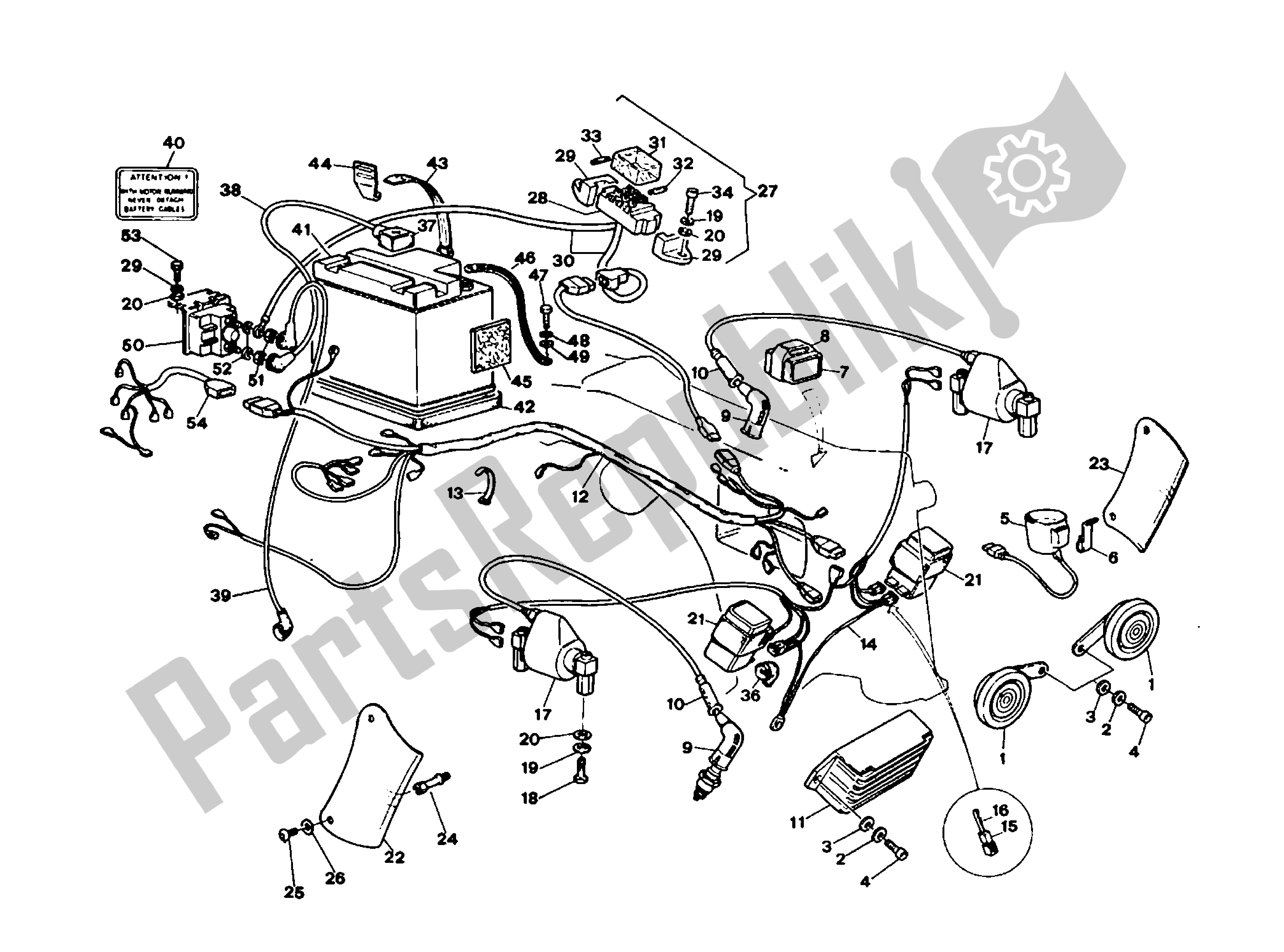 All parts for the Electric System of the Ducati Indiana 650 1986 - 1987
