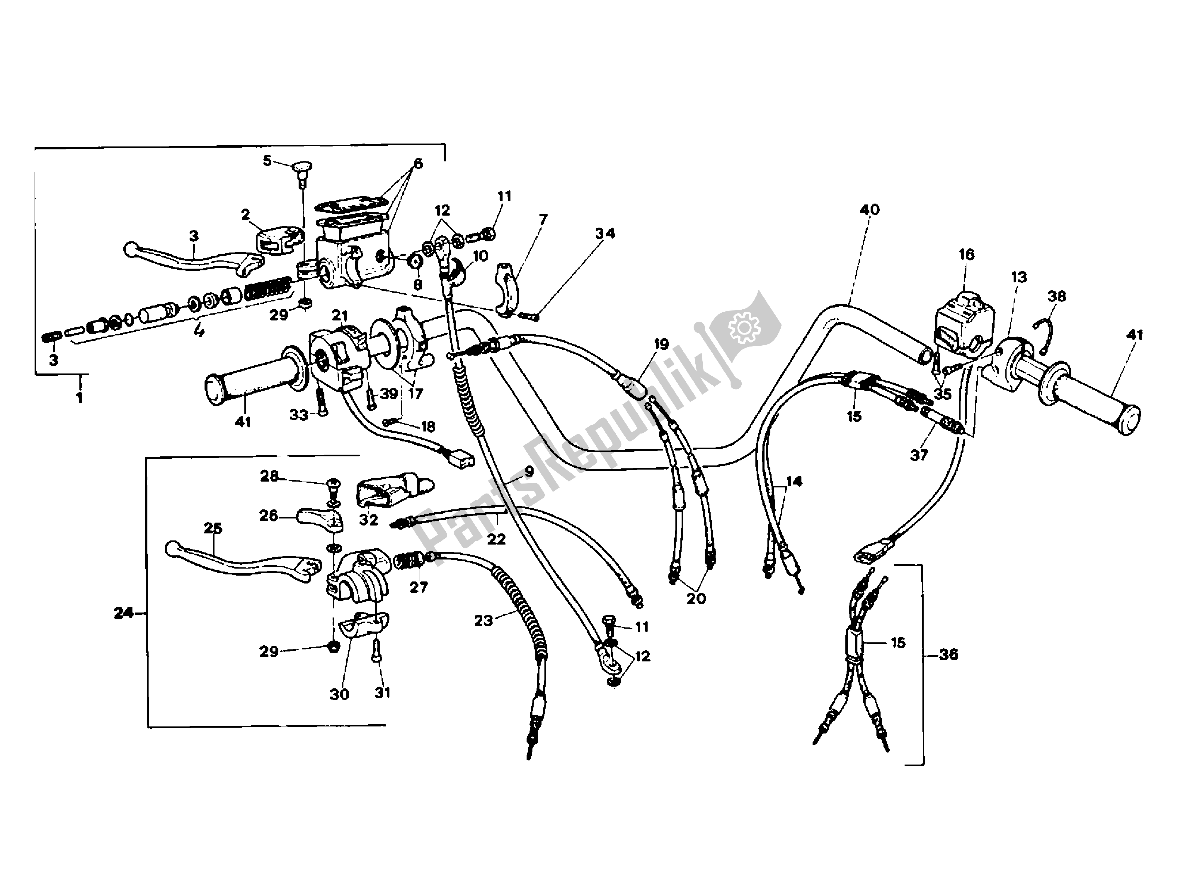 Tutte le parti per il Manubrio E Comandi del Ducati Indiana 650 1986 - 1987