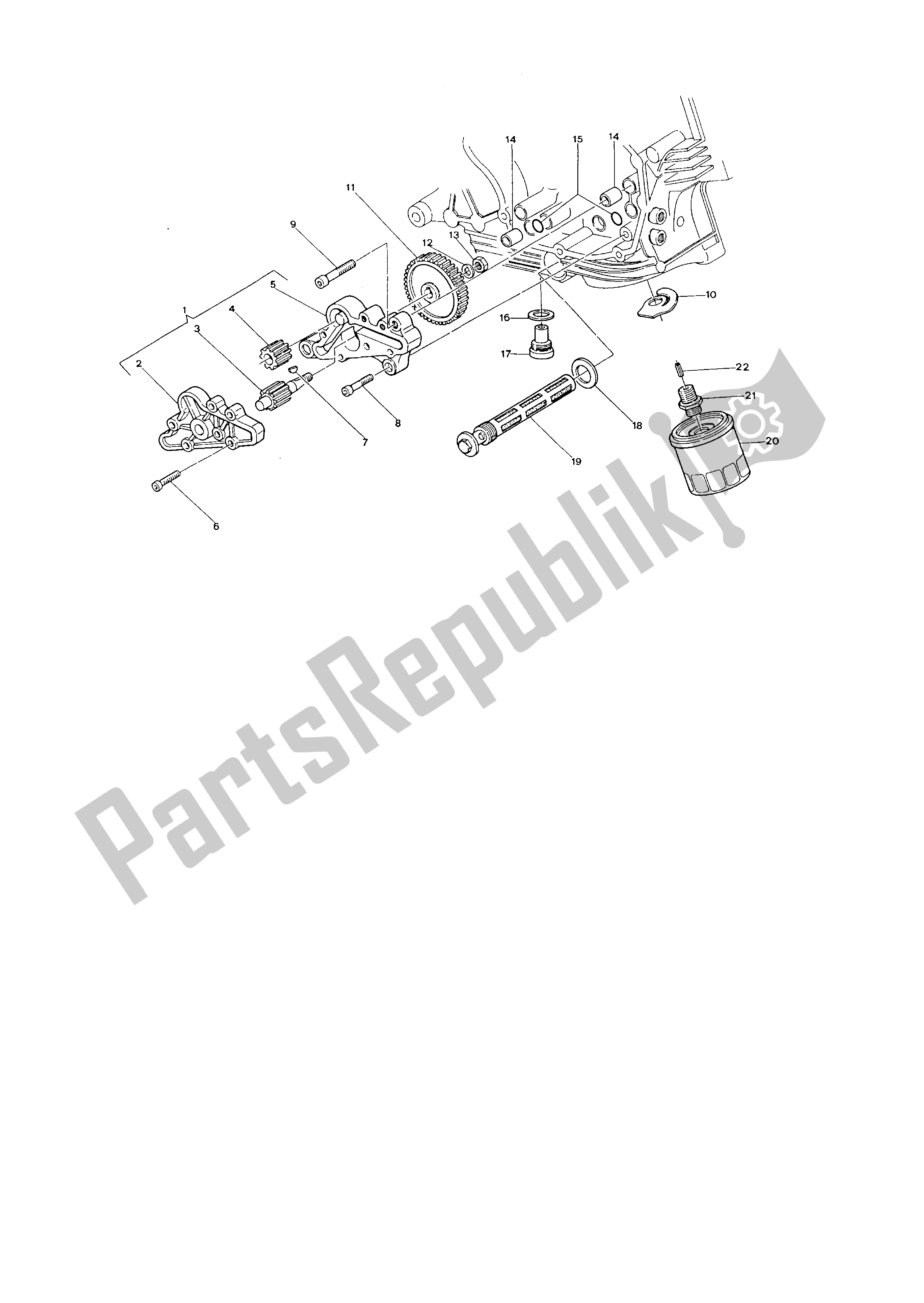 Alle onderdelen voor de Filters En Oliepomp van de Ducati Paso 750 1986 - 1988