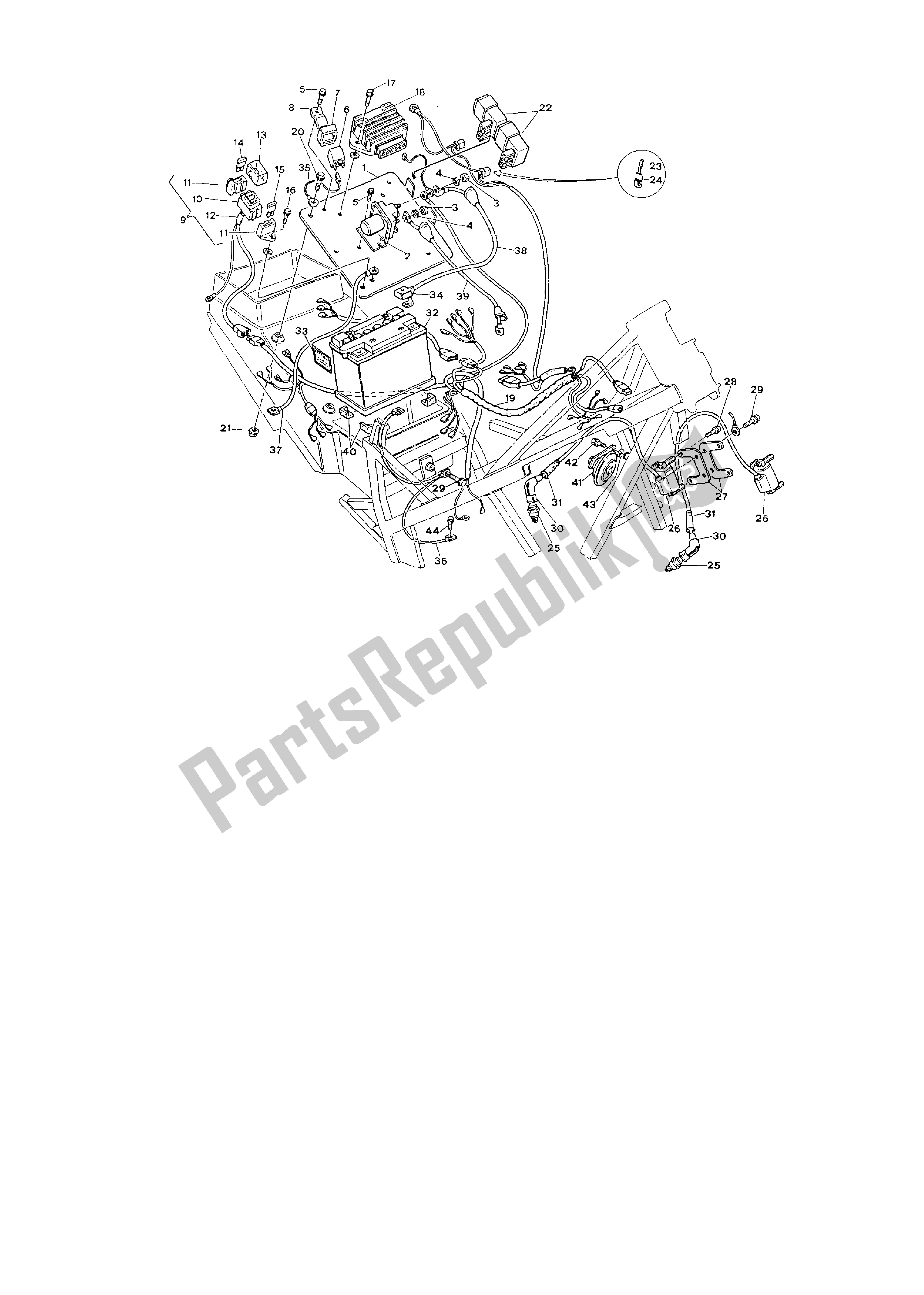 Todas as partes de Sistema Elétrico do Ducati Paso 750 1986 - 1988