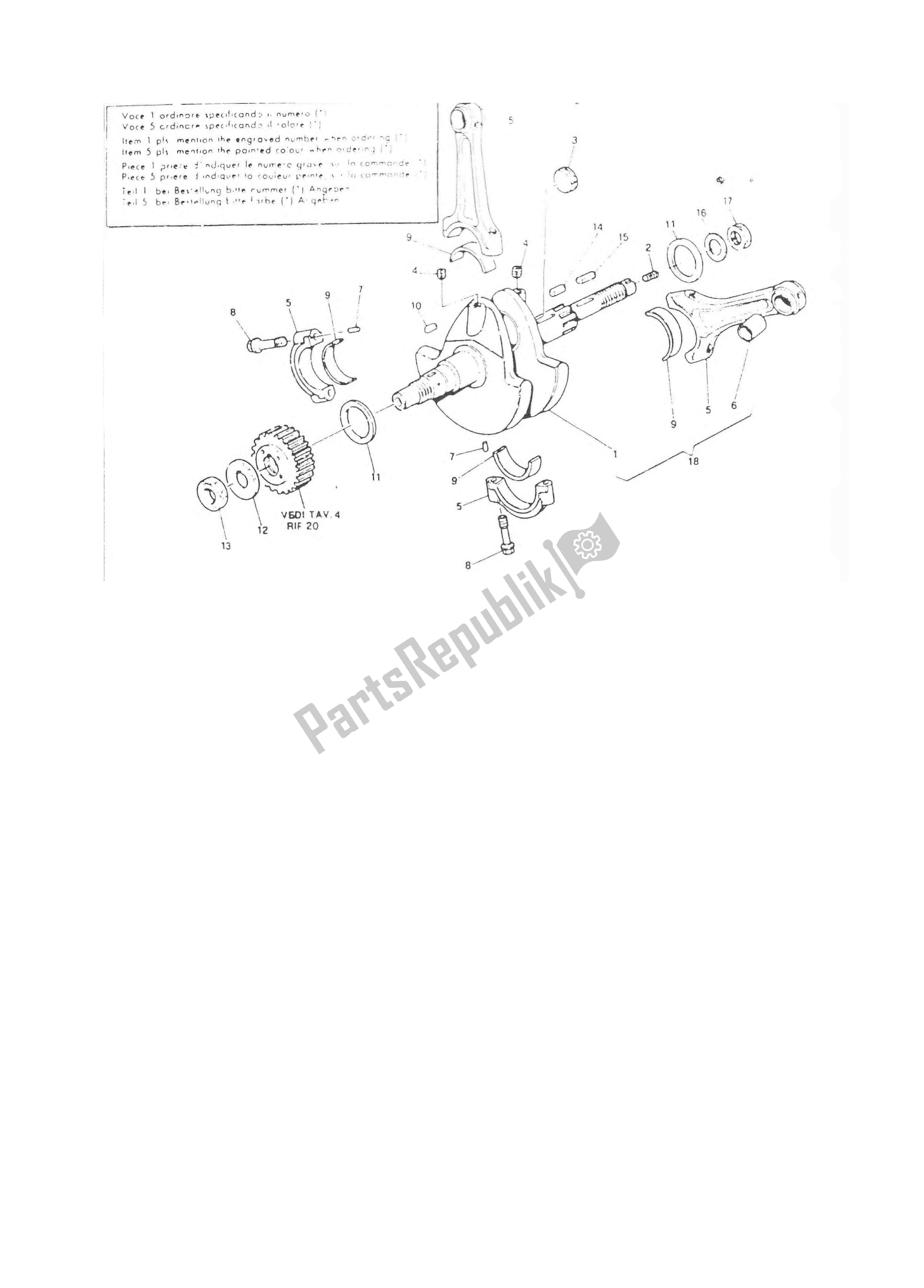 Alle onderdelen voor de Krukas van de Ducati Paso 906 1988 - 1989